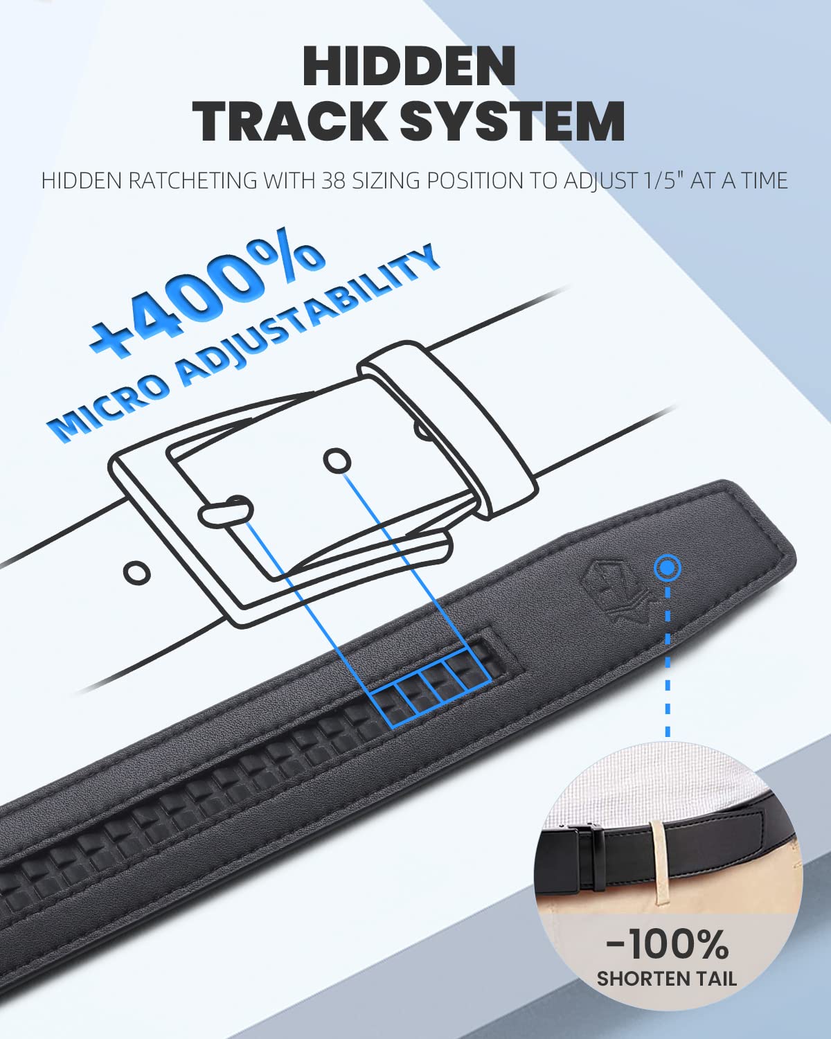 Premium Men's Ratchet Dress Belt - 1 3/8