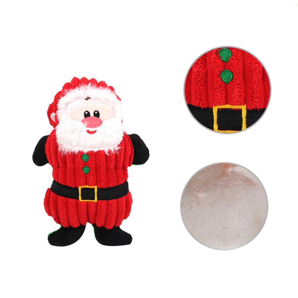 POPETPOP 3-Piece Santa-Themed Plush Chew Toys for Small Dogs - Durable Christmas Holiday Pet Toys with Sock Filler (Red) - Perfect for Teething Puppies & Holiday Gift Giving
