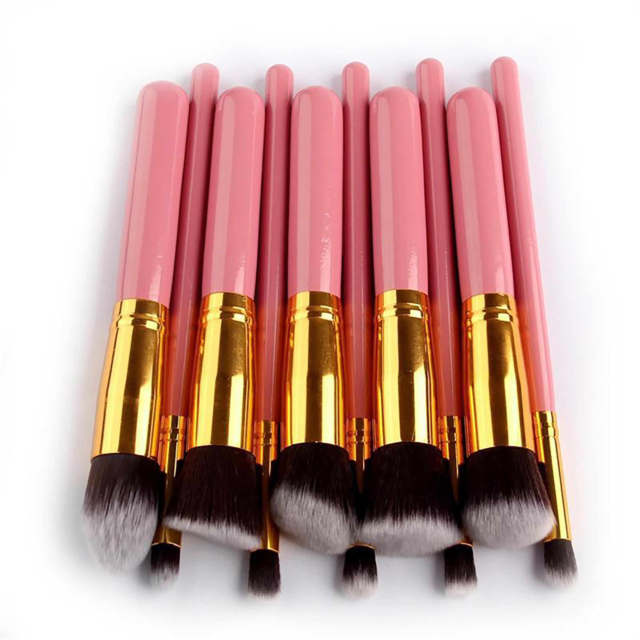 BELLA HARARO 10-Piece Premium Pink Makeup Brush Set - Soft Bristle Face Powder Brush, Blending Brush, Eyeshadow Brush for Professional Makeup Application - Perfect for Daily Use, Travel & Makeup Artists