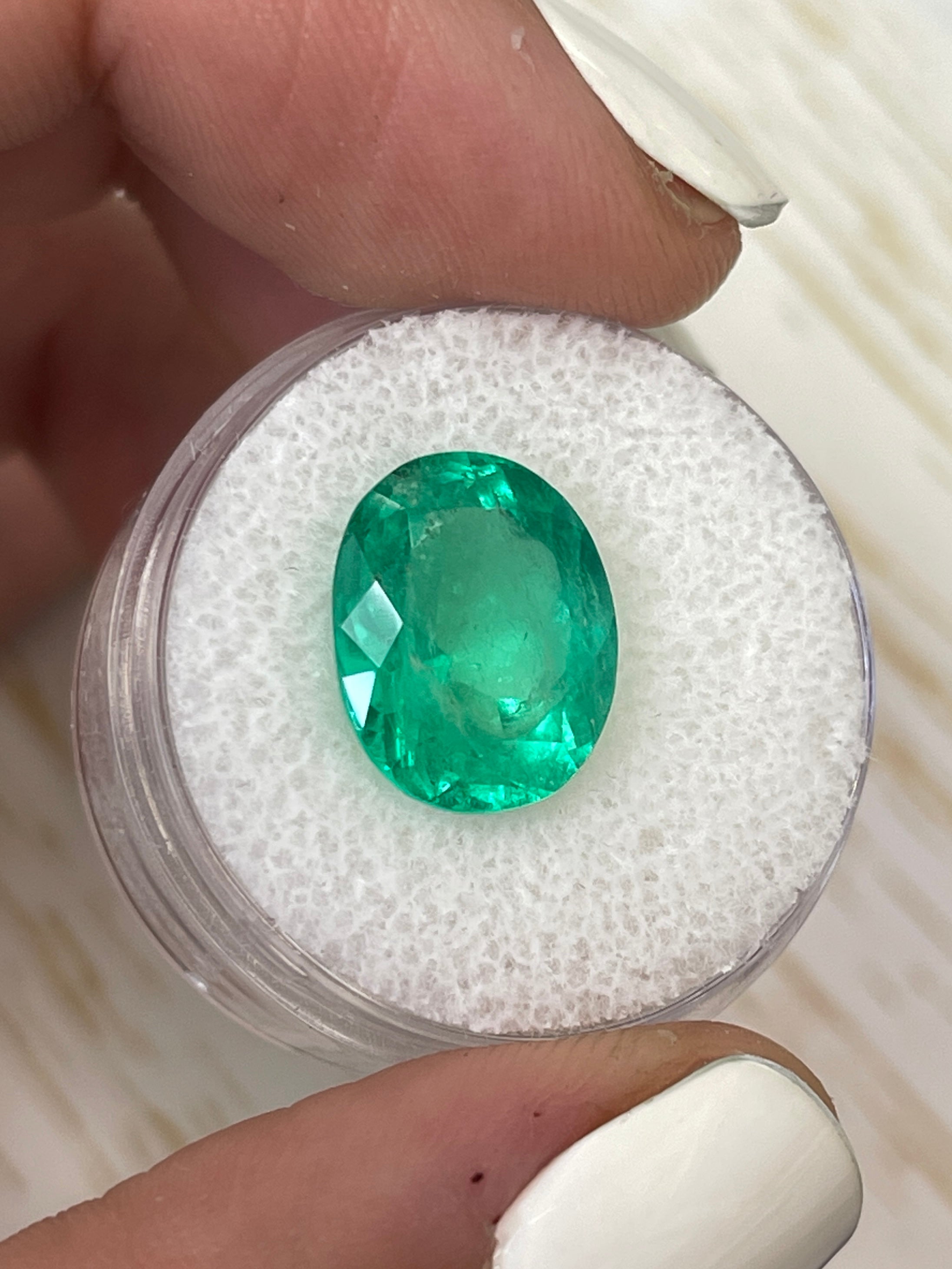 6.25 Carat 13.5x11mm Muzo Yellowish Green Natural Loose Colombian Emerald Oval Cut Gemstone for Jewelry Making, Engagement Rings & Luxury Gifts