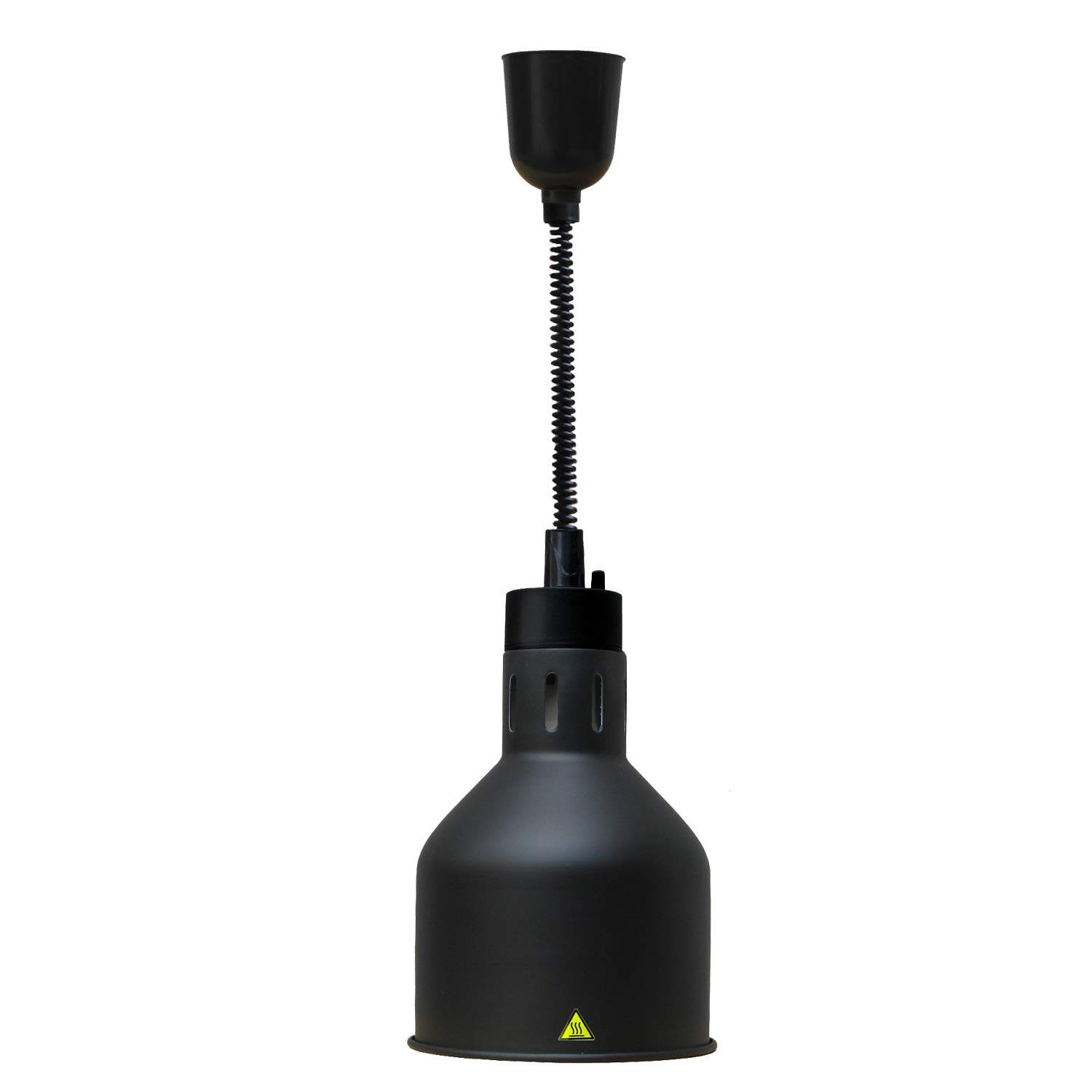 Electric Hanging Food Warmer Lamp - Adjustable Telescopic Heat Light with 17.5cm Black Lampshade | Perfect for Buffets, Catering, Restaurants & Home Kitchen Use