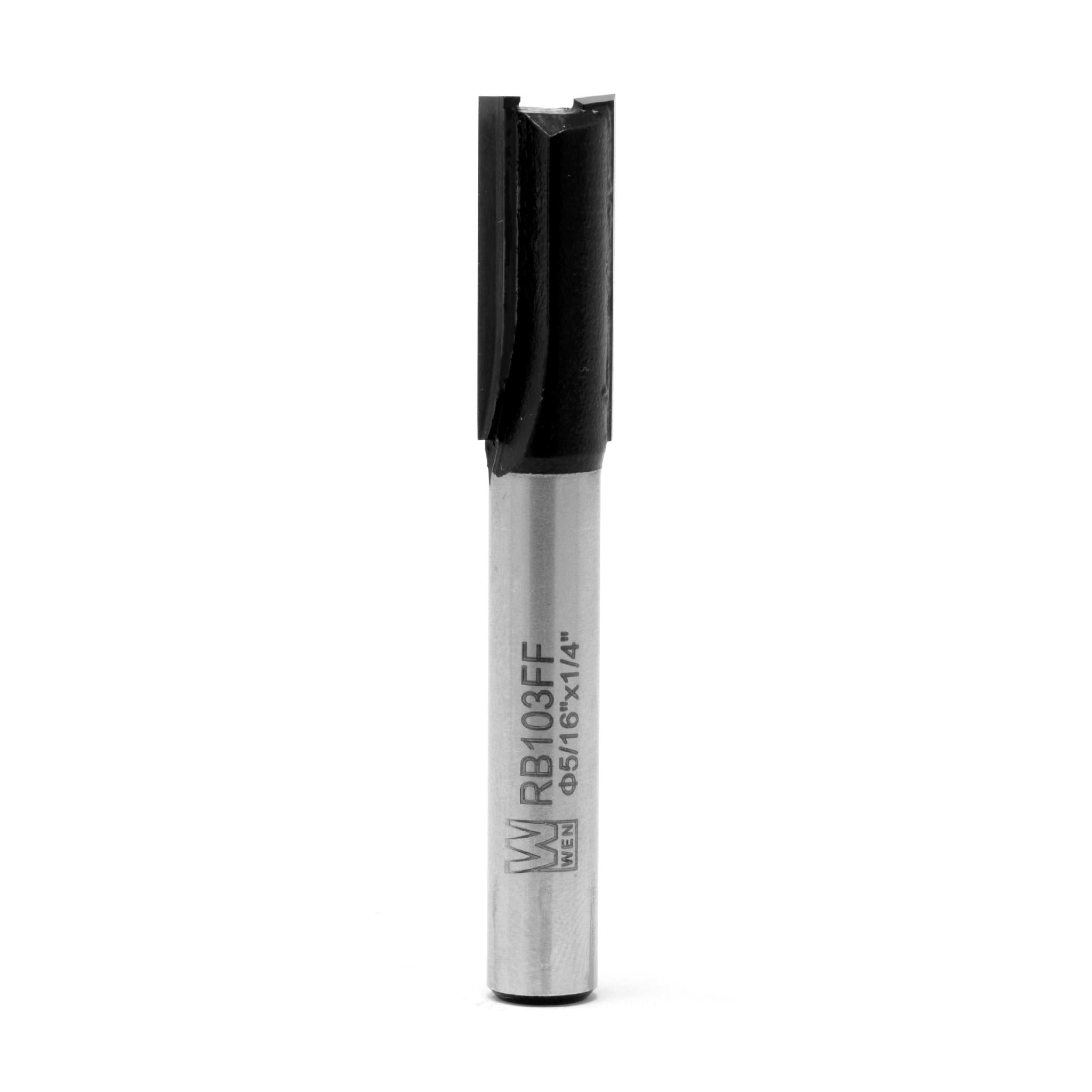 WEN RB103FF 5/16-Inch Straight 2 Flute Carbide Tipped Router Bit with 1/4-Inch Shank - Perfect for Woodworking, DIY Projects, and Precision Edge Trimming