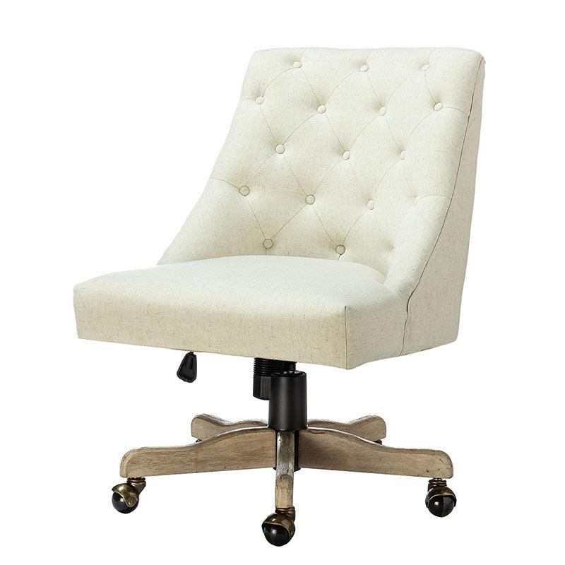 Estelle Upholstered Tufted Office Chair - Ergonomic Desk Chair with Lumbar Support for Home & Office Workspace | Comfortable Computer Chair for Long Hours Sitting