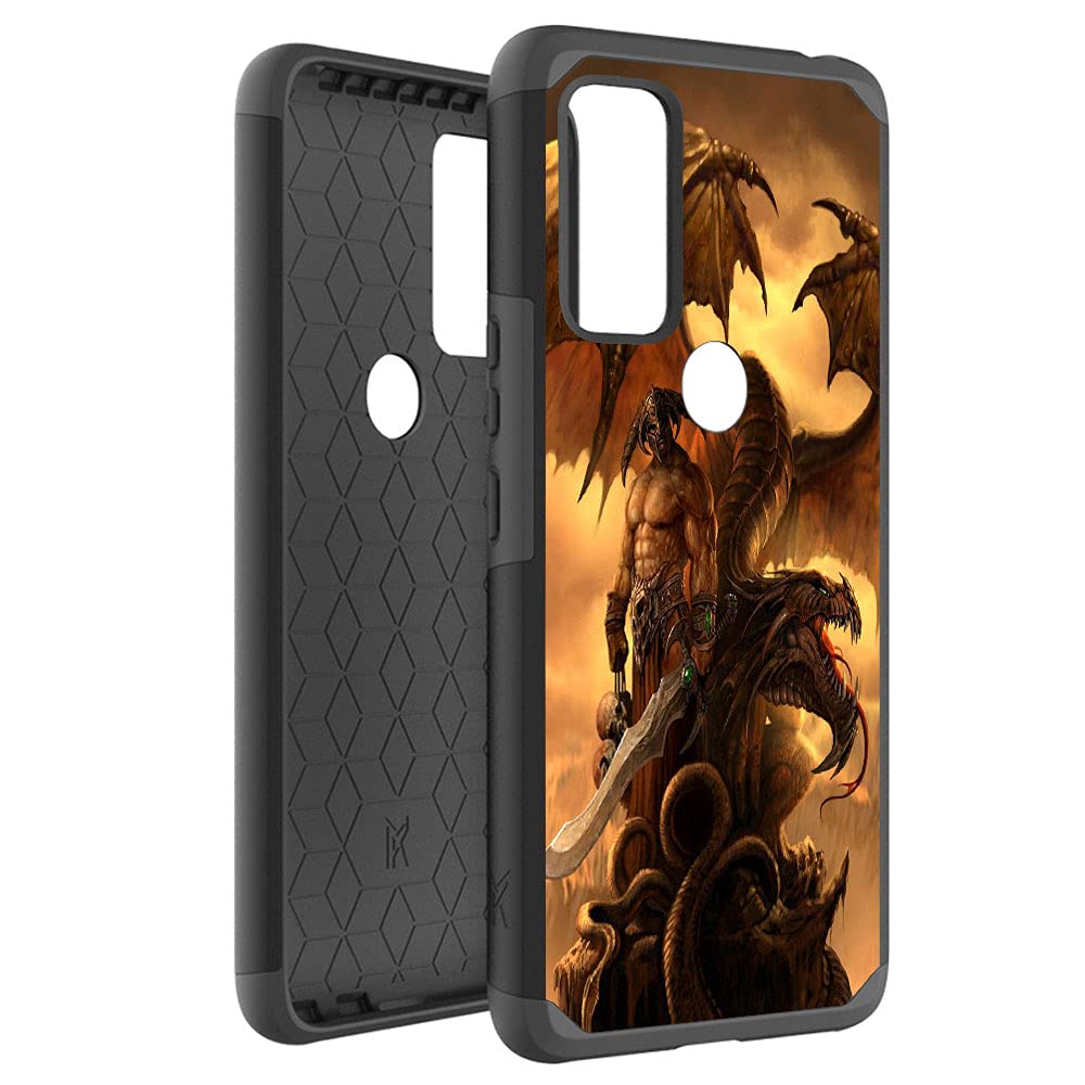 Dragon Warrior Shockproof Phone Case for AT&T Radiant Max 5G & Cricket Dream 5G - Dual Layer Hybrid Protective Cover | Perfect for Gaming, Outdoor Adventures & Daily Use