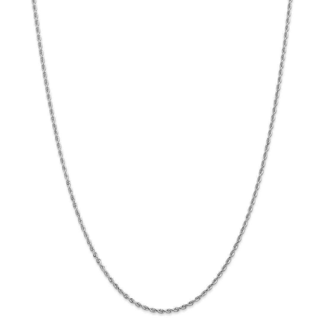 10K White Gold Solid Diamond-Cut Quadruple Rope Chain Necklace, Bracelet or Anklet - Elegant Jewelry for Women, Gift for Her, Perfect for Weddings, Parties & Special Occasions