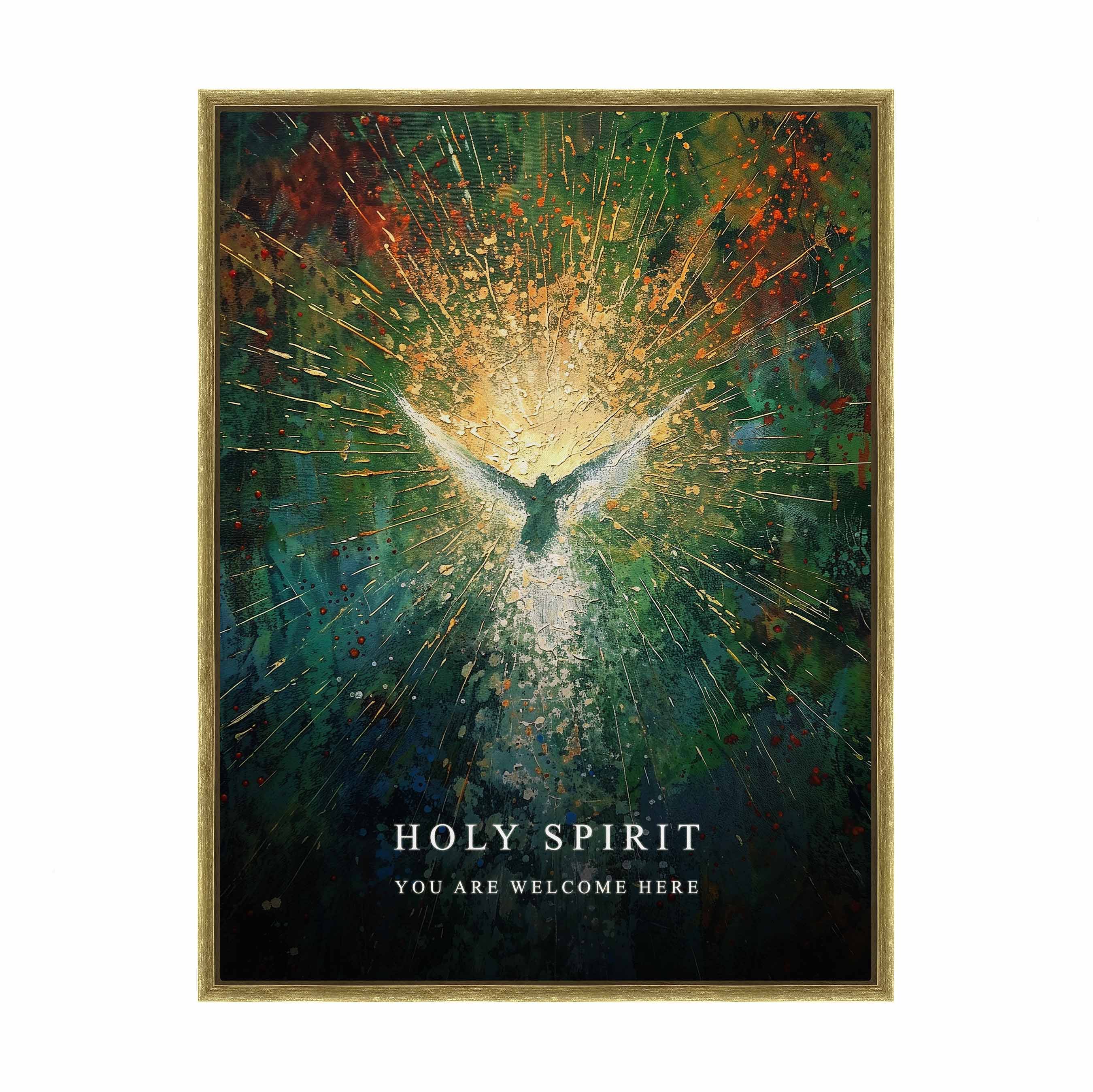 Holy Spirit Gallery Wrapped Canvas - Religious Wall Art Decor for Home, Church & Office - Inspirational Christian Canvas Painting for Living Room, Bedroom & Worship Spaces