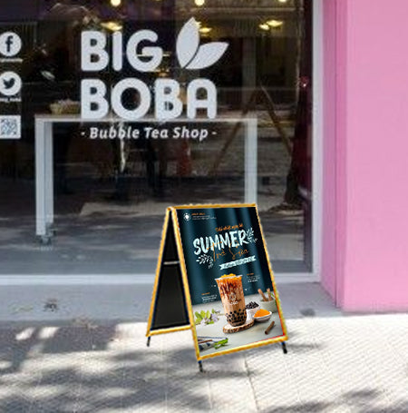 17x22 Wooden A-Frame Sign Holder with 1 1/4