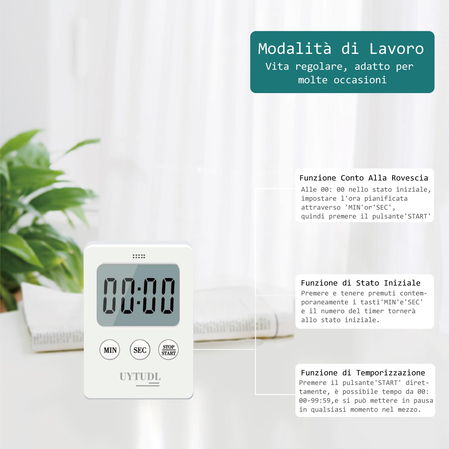 Magnetic Kitchen Timer Digital Countdown Alarm Clock with LCD Display & Pause Function - 2 Pack for Cooking, Baking, BBQ, Classroom, Study, Office & Home Use