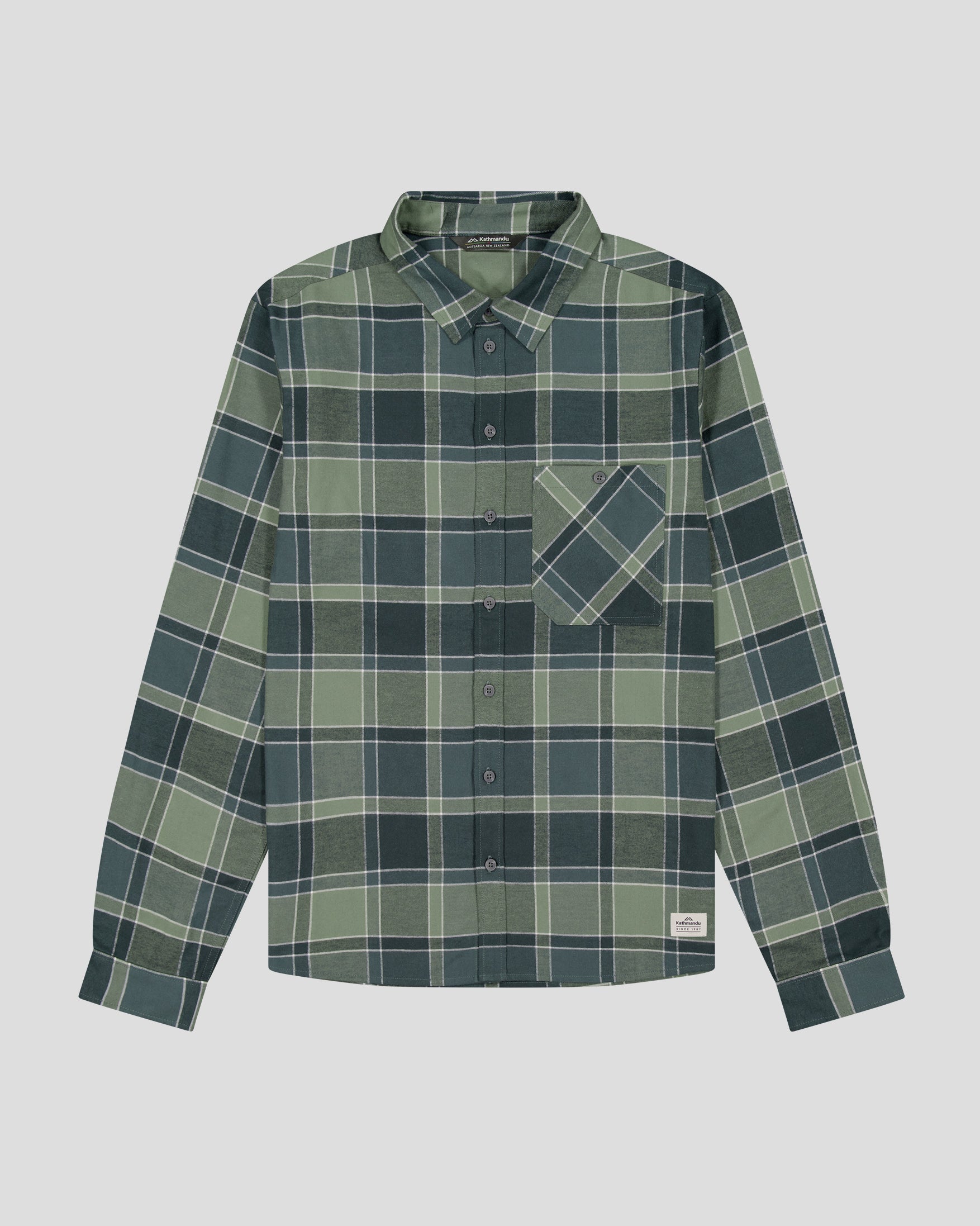 Fyfe Men's Long Sleeve Plaid Shirt - Classic Forest Checkered Flannel Button Down for Casual Wear & Outdoor Activities