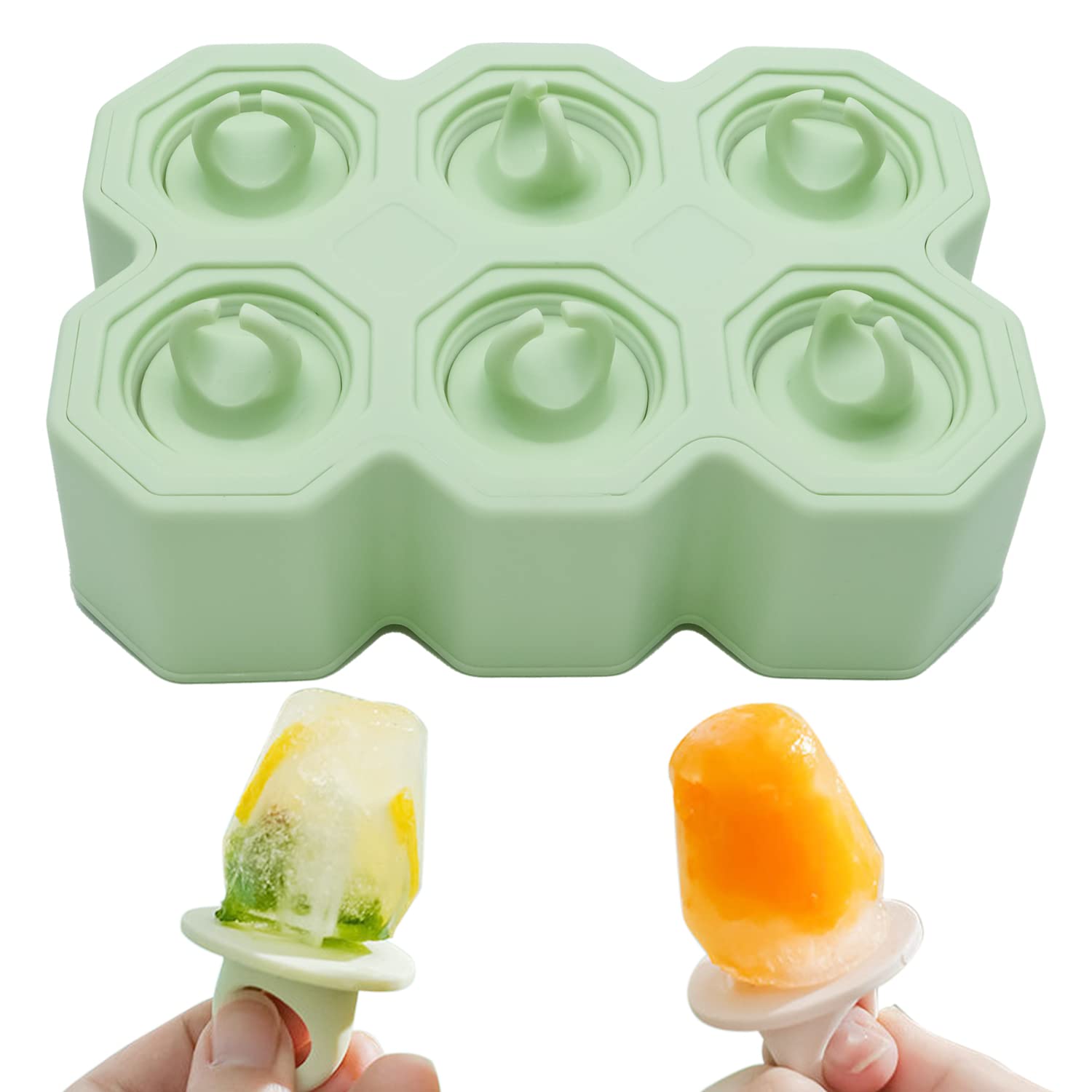 Best Silicone Popsicle Molds for Kids - Reusable Ice Pop Molds with Easy Release, BPA-Free DIY Ice Cream Makers for Homemade Treats (Rectangle Green) - Perfect for Summer Snacks, Birthday Parties & Family Fun
