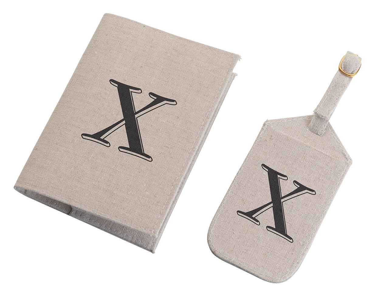 Lillian Rose Monogram Letter X Leather Luggage Tag & Passport Holder - 6.75 x 5.75 Inches - Personalized Travel Accessories for Suitcases, Bags & Passports - Perfect Gift for Frequent Flyers