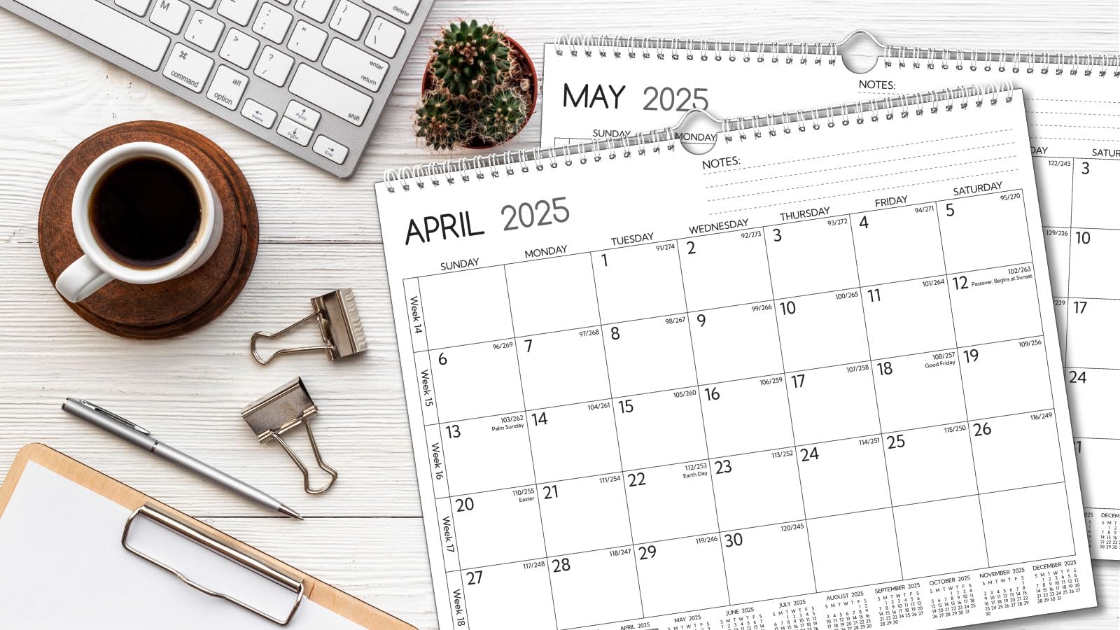 2025-2026 Wall Calendar | 18-Month Planner (January 2025 - June 2026) | 14.57 x 11.42 Inch Large Format | Thick Paper with Week Numbers & Yearly Overview | Perfect for Office, Classroom & Home Organization