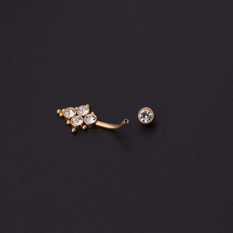 14G Dainty Belly Button Ring - Elegant Navel Piercing Jewelry for Women | Hypoallergenic Surgical Steel Body Jewelry | Perfect for Everyday Wear, Beach Outfits & Special Occasions