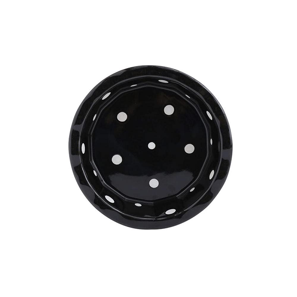 Premium Ceramic Cat Food Bowl with Elevated Design - Single Pet Dish for Cats & Small Dogs - Ergonomic Spine Support for Healthy Eating - Perfect for Dining Tables, Shelves & Kitchen Counttops - Elegant Black