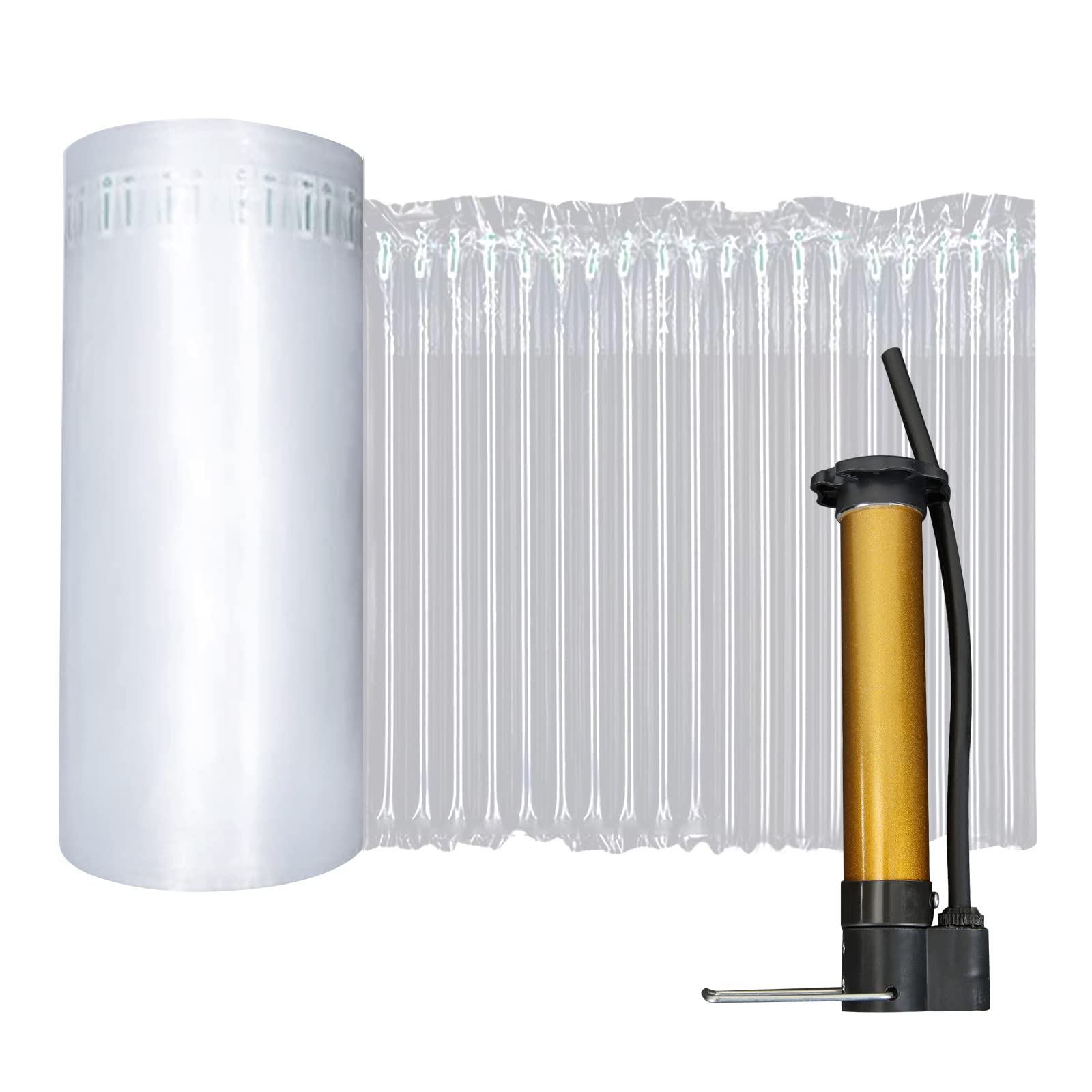 13.7 Inch x 164 Feet Large Bubble Wrap Roll for Packaging, Moving & Shipping - Inflatable Air Column Cushioning with Free Pump - Perfect for Protecting Wine Bottles, Fragile Items & Electronics During Transport