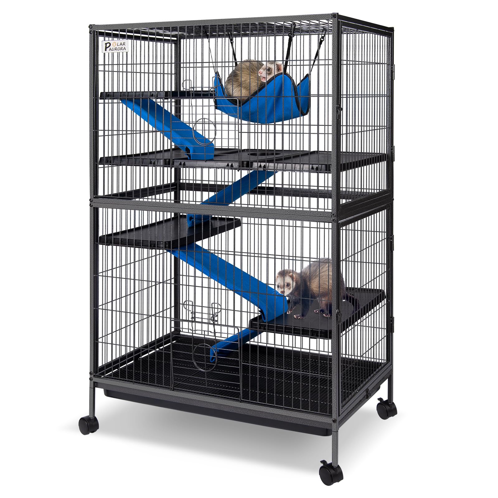 5-Tier Polar Aurora Metal Small Animal Cage for Ferrets, Chinchillas & Pets - 50