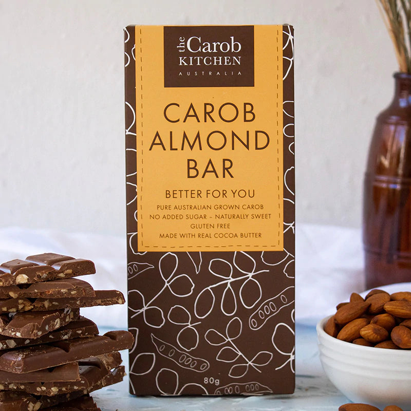 Organic Carob Almond Snack Bar - Gluten-Free, Vegan, Healthy Energy Bar for Hiking, Workouts & On-the-Go Snacking
