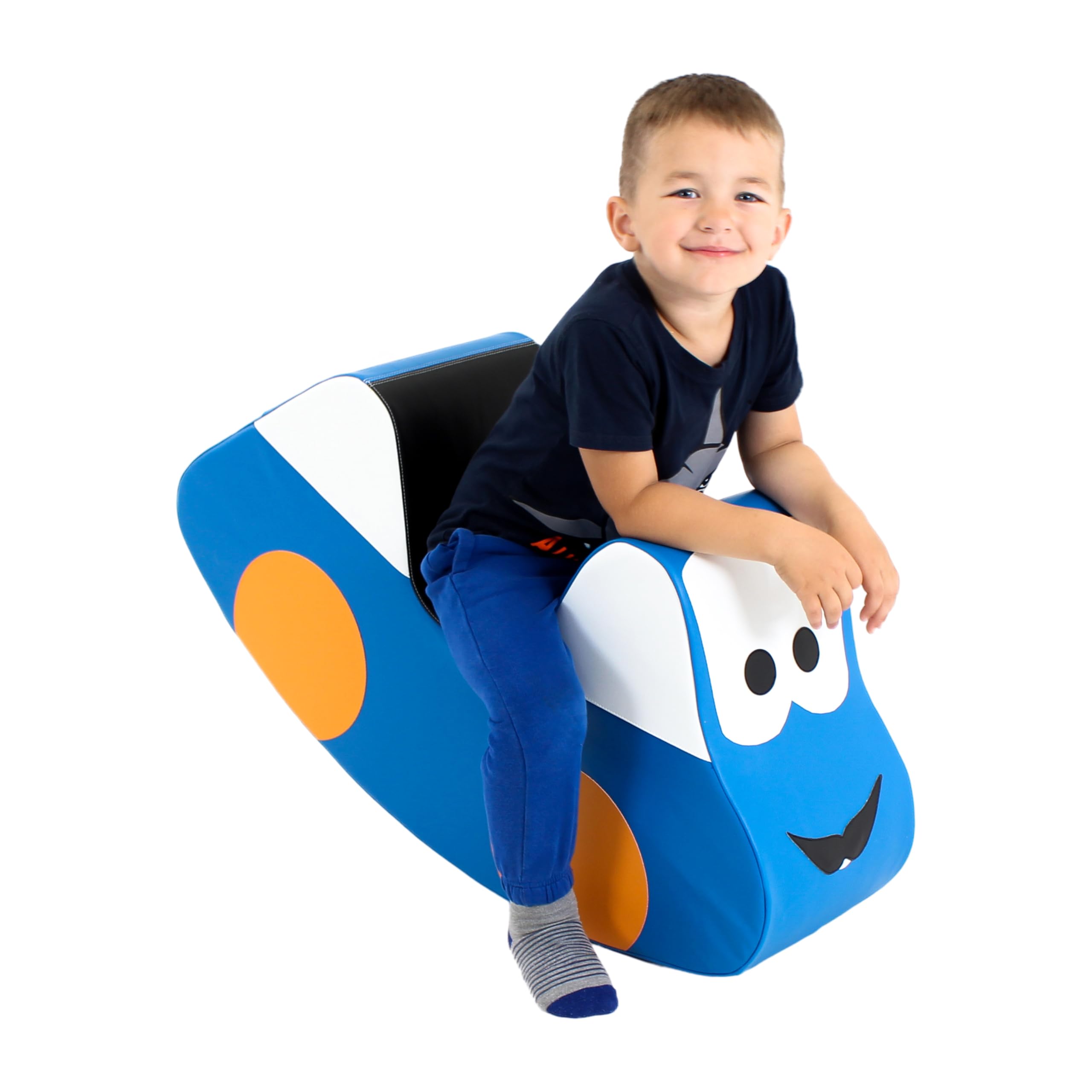 IGLU Soft Play Rocking Car - Toddler Rocker Toy for Kids Ages 2-4 Years | Jumping Activity Toy for Indoor & Outdoor Play | Safe & Fun Blue Ride-On Toy for Toddlers' Physical Development