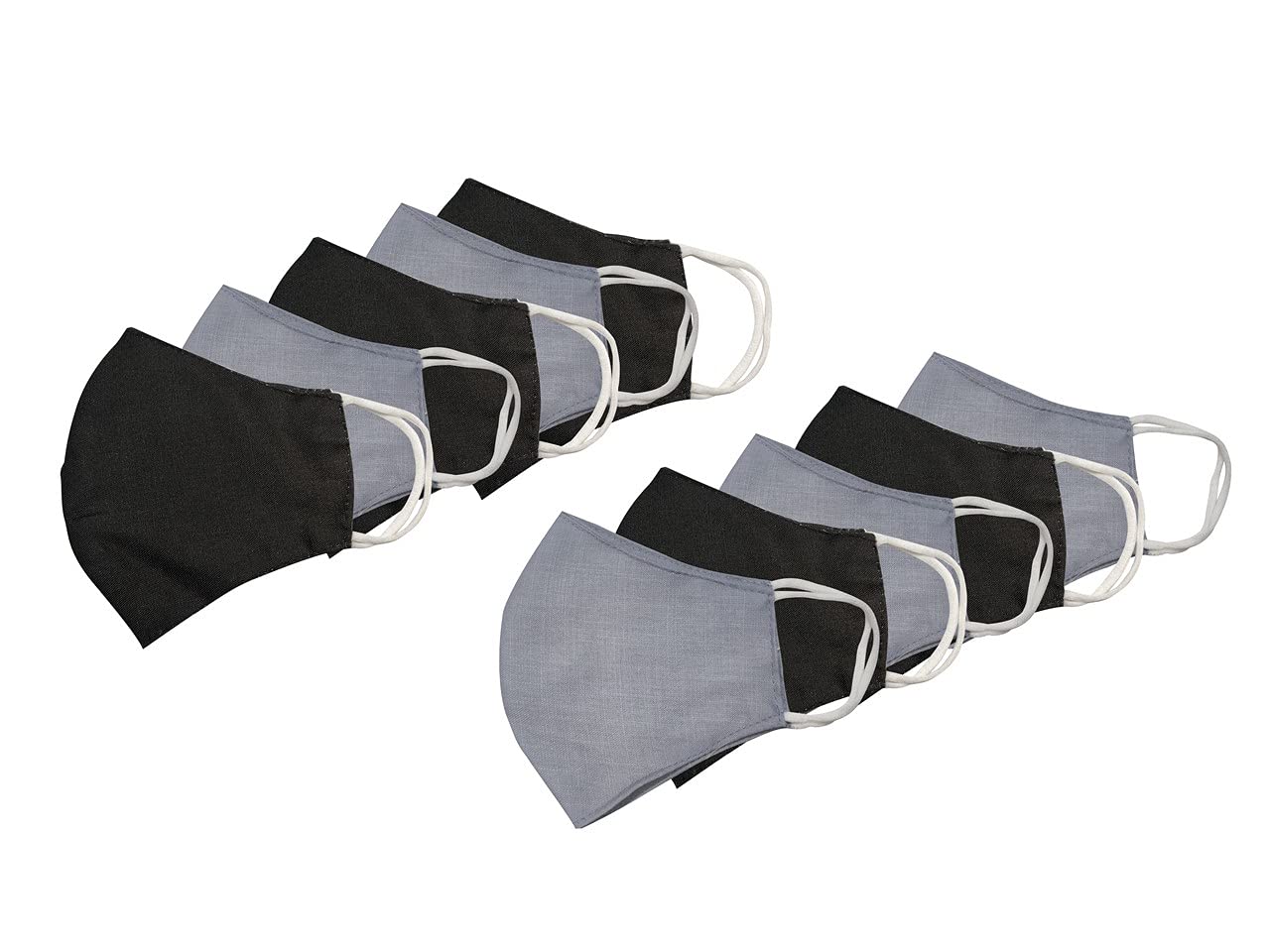 UKANI® 10-Pack Soft Cotton Face Masks - Breathable, Reusable & Washable Double-Layer Protection for Men & Women - Ideal for Outdoor Activities, Travel, and Daily Commute