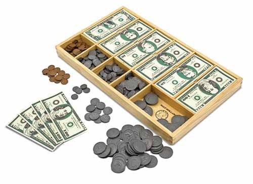 Realistic Play Money Set for Kids - Pretend Cash Register & Shopping Game - Perfect for Educational Play, Role-Playing & Math Learning Activities