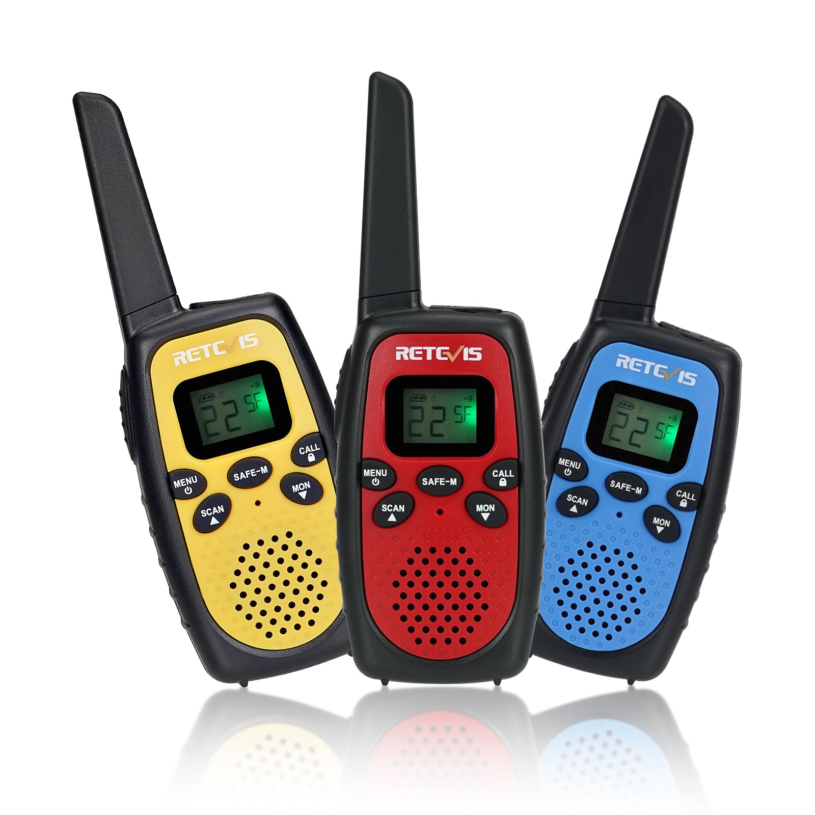 Retevis RT628S Kids Walkie Talkies - 2 Way Radios with Long Range, Safe Mode & VOX - Perfect for Boys & Girls - Ideal for Camping, Hiking & Outdoor Adventures (3 Pack) - Great for Family Trips, Theme Parks & Backyard Explorations