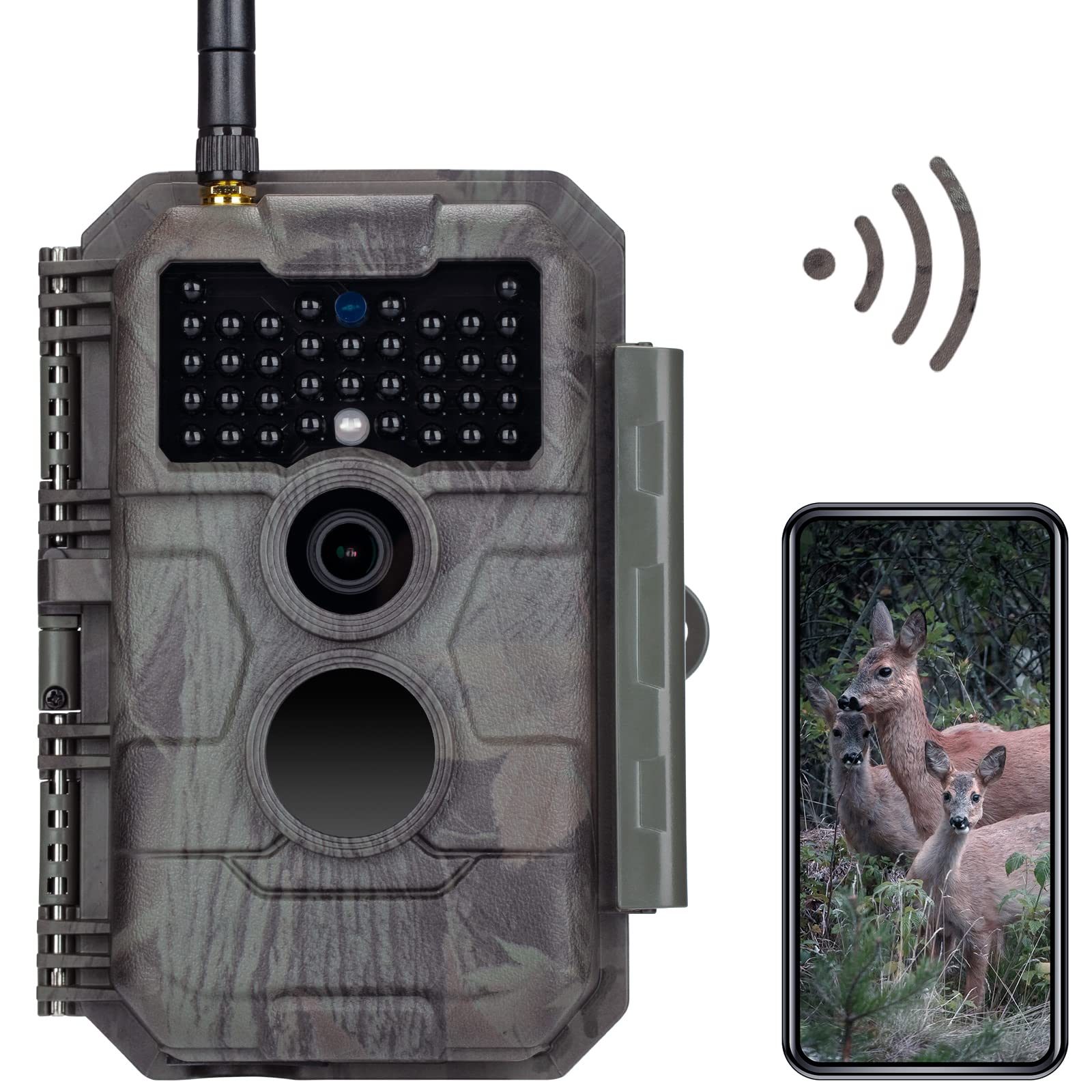 GardePro E6 WiFi Bluetooth Trail Camera - 48MP 1296p Game Camera with No Glow Night Vision, External Antenna & Waterproof Design - Motion Activated Wildlife Monitoring for Hunting, Security & Outdoor Exploration
