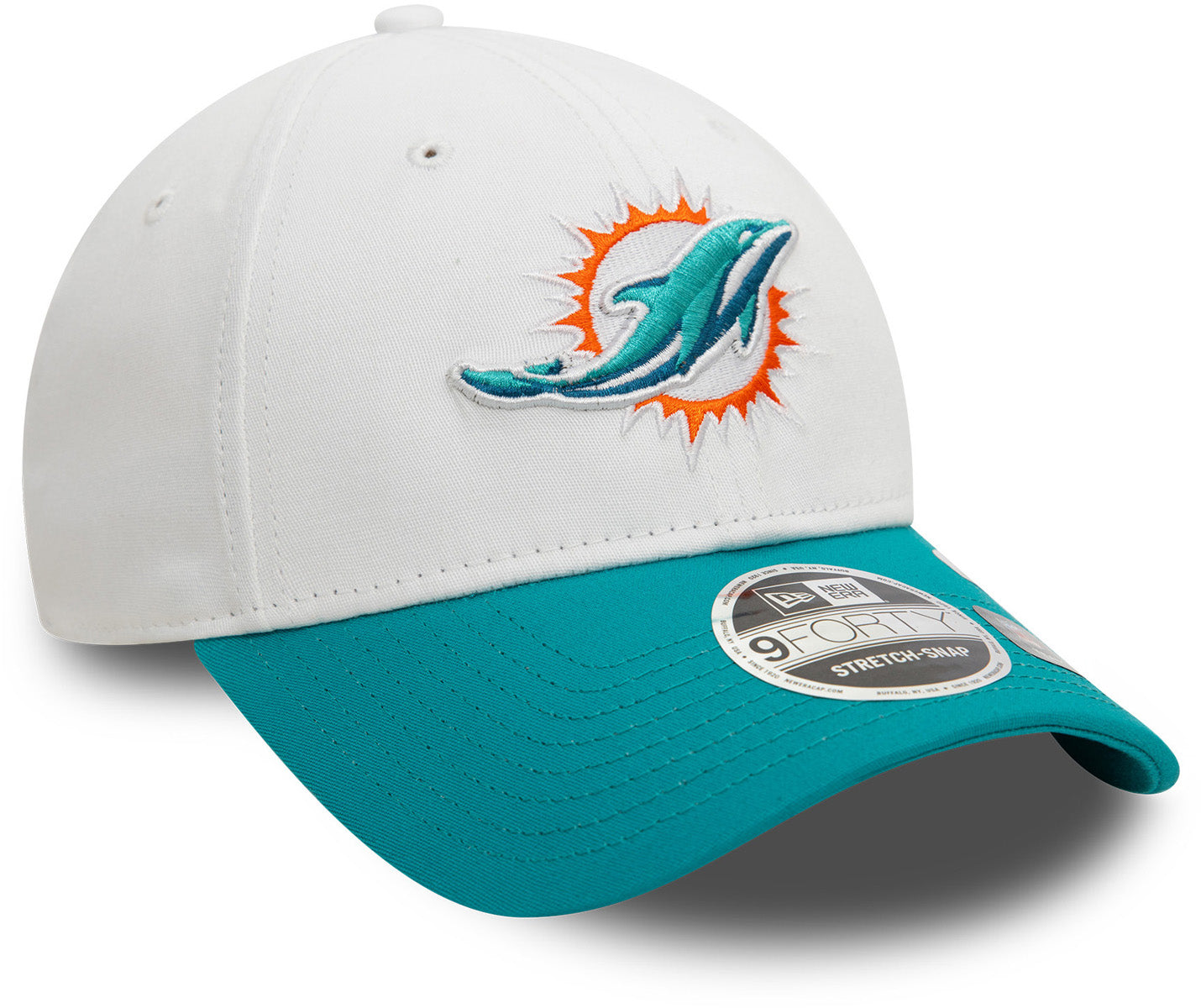 Miami Dolphins New Era 9Forty Stretch Snapback NFL Team Cap - Adjustable Baseball Hat for Men & Women, Perfect for Football Games, Sports Events & Casual Wear