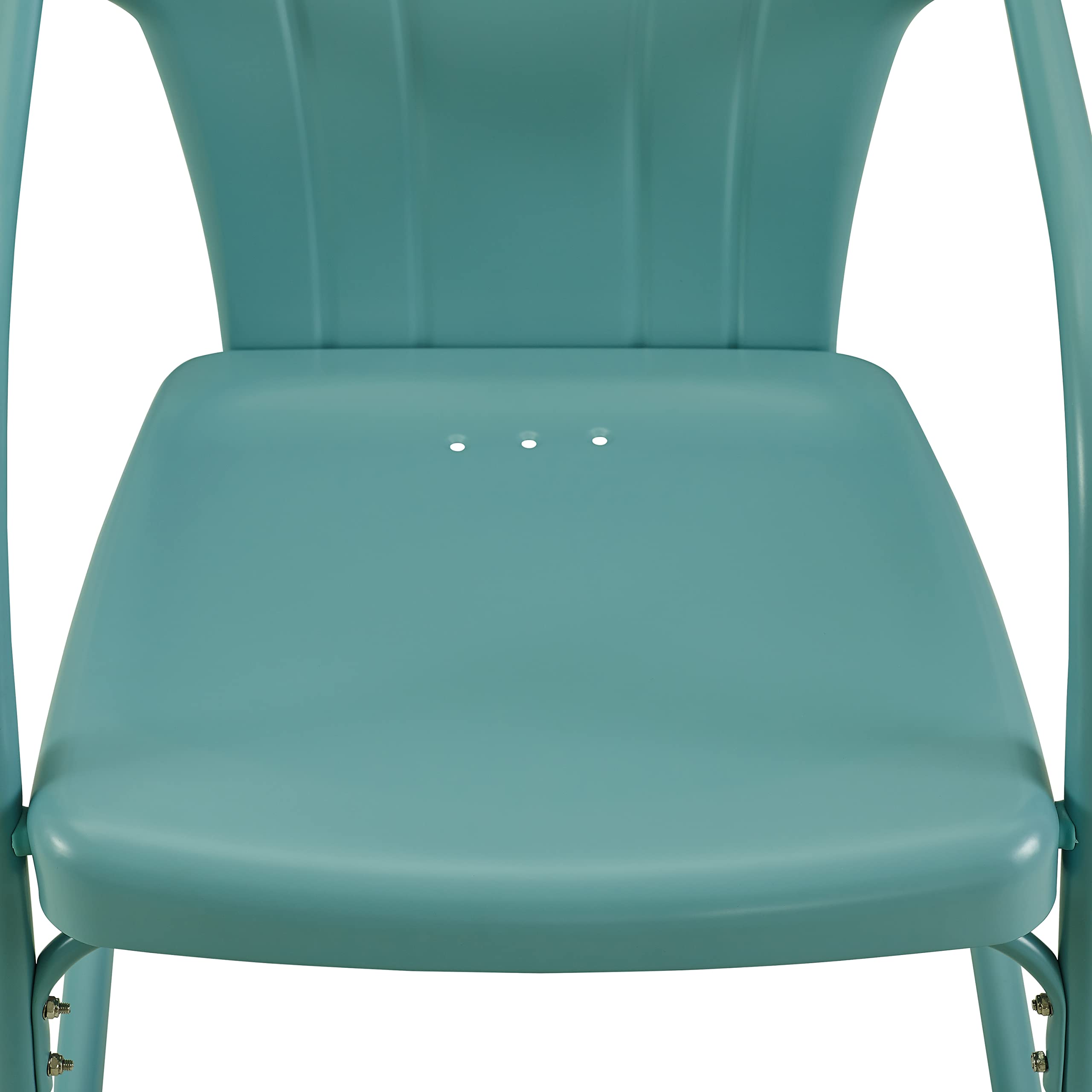 **Crosley Furniture Tulip 2-Piece Outdoor Chair Set - Retro Metal Patio Dining Chairs for Porch, Deck, Balcony - Pastel Blue Satin Finish - Perfect for Garden, Poolside & Backyard Relaxation**