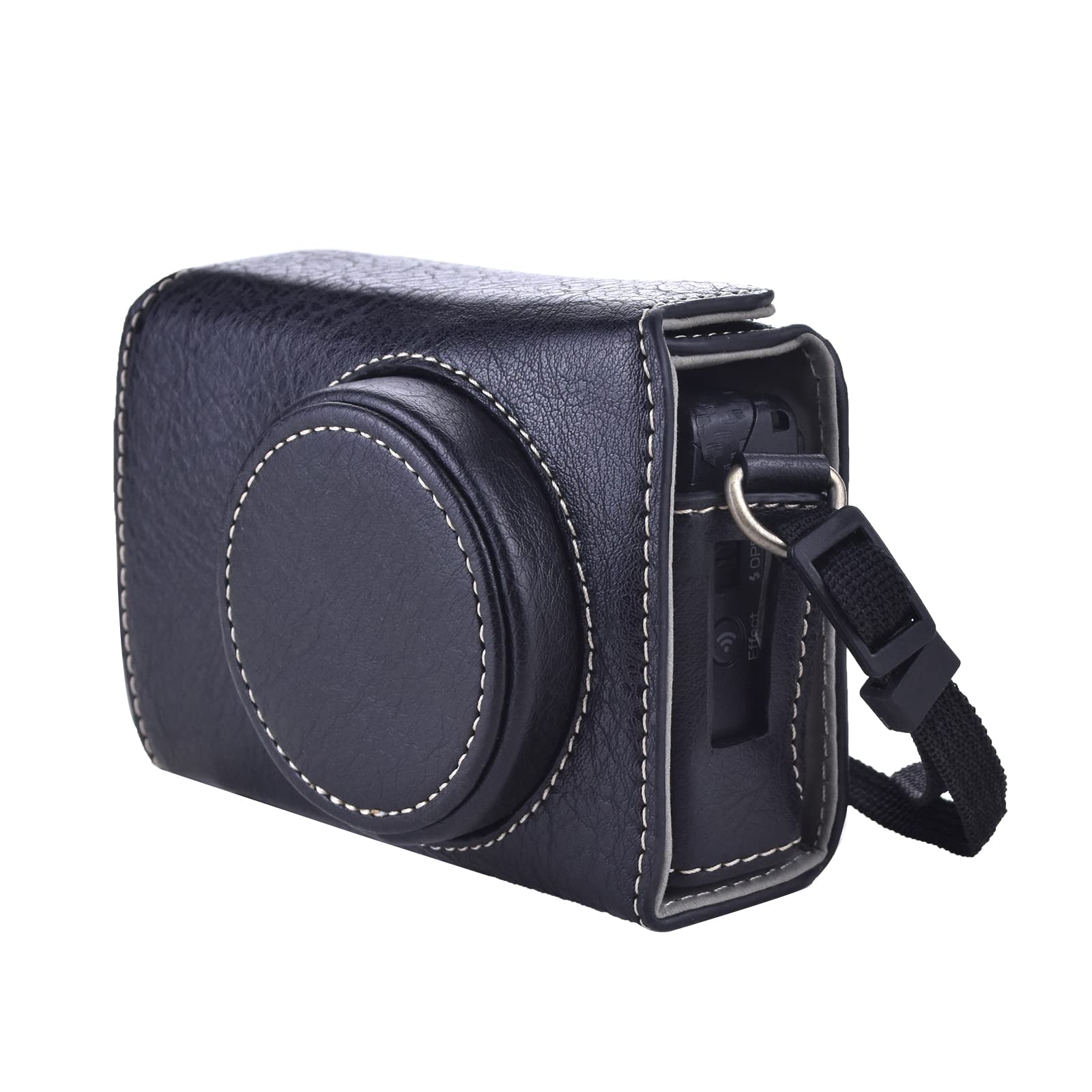 Premium PU Leather Protective Camera Case for Ricoh GR II - Detachable Design with Adjustable Shoulder Strap (Black) - Perfect for Travel, Street Photography & Everyday Protection