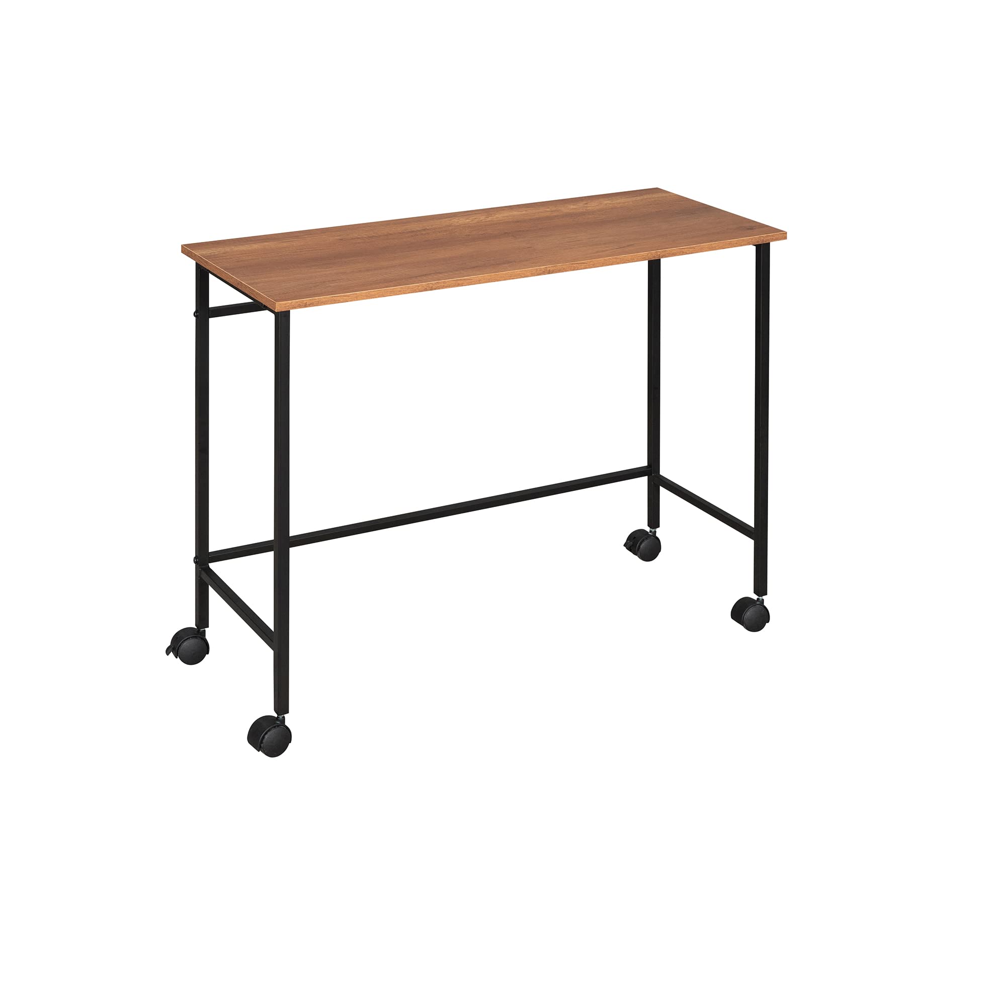 Twin Metal Bunk Bed with Rolling Desk & Ladder - Space Saving Loft Bed for Kids & Teens with 2 Shelves - Perfect for Small Bedrooms, Dorms & Shared Kids Rooms