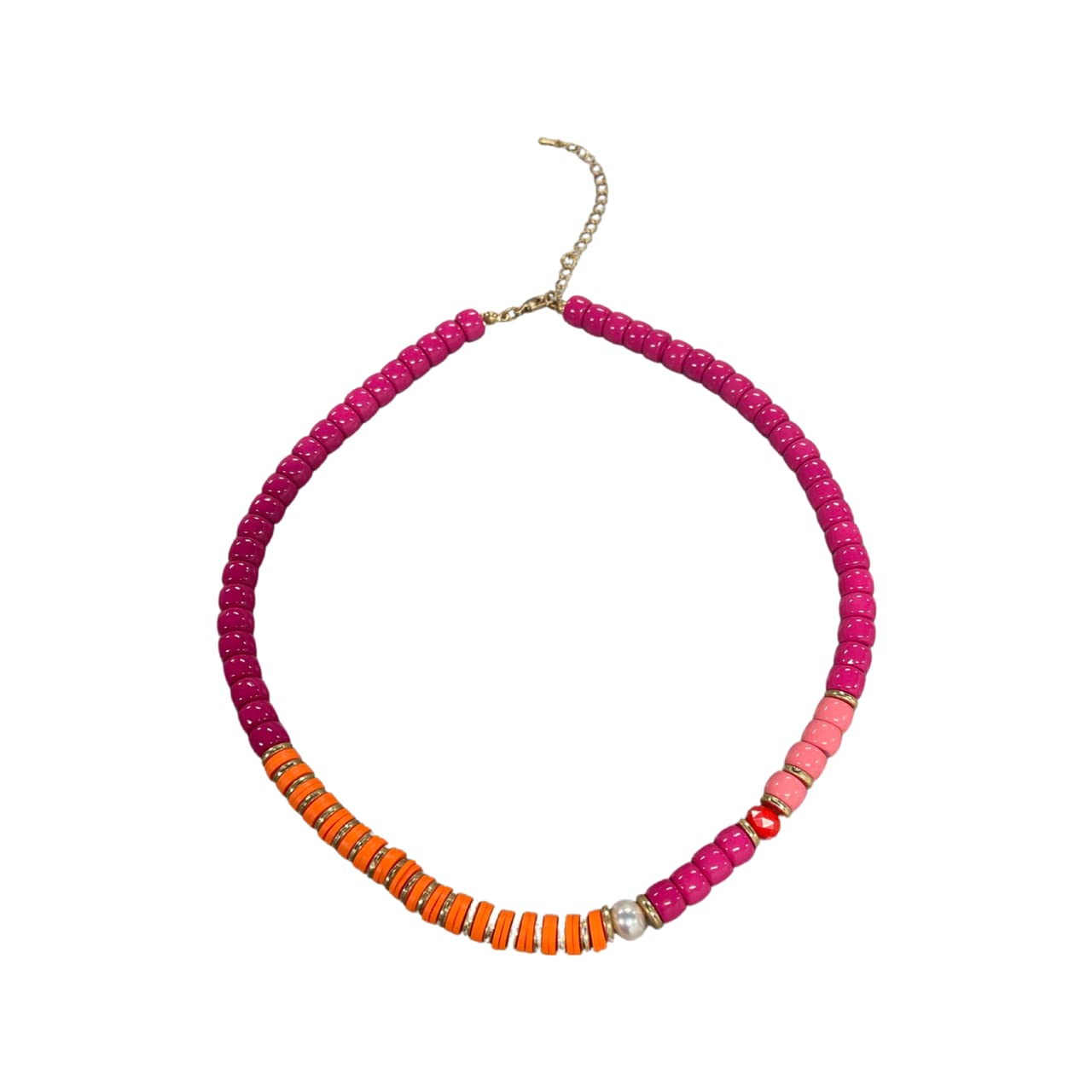 Kiwibonbon Multicolor Glass Bead Necklace with Freshwater Pearl - Elegant Boho Jewelry for Women, Perfect for Parties, Weddings & Everyday Wear