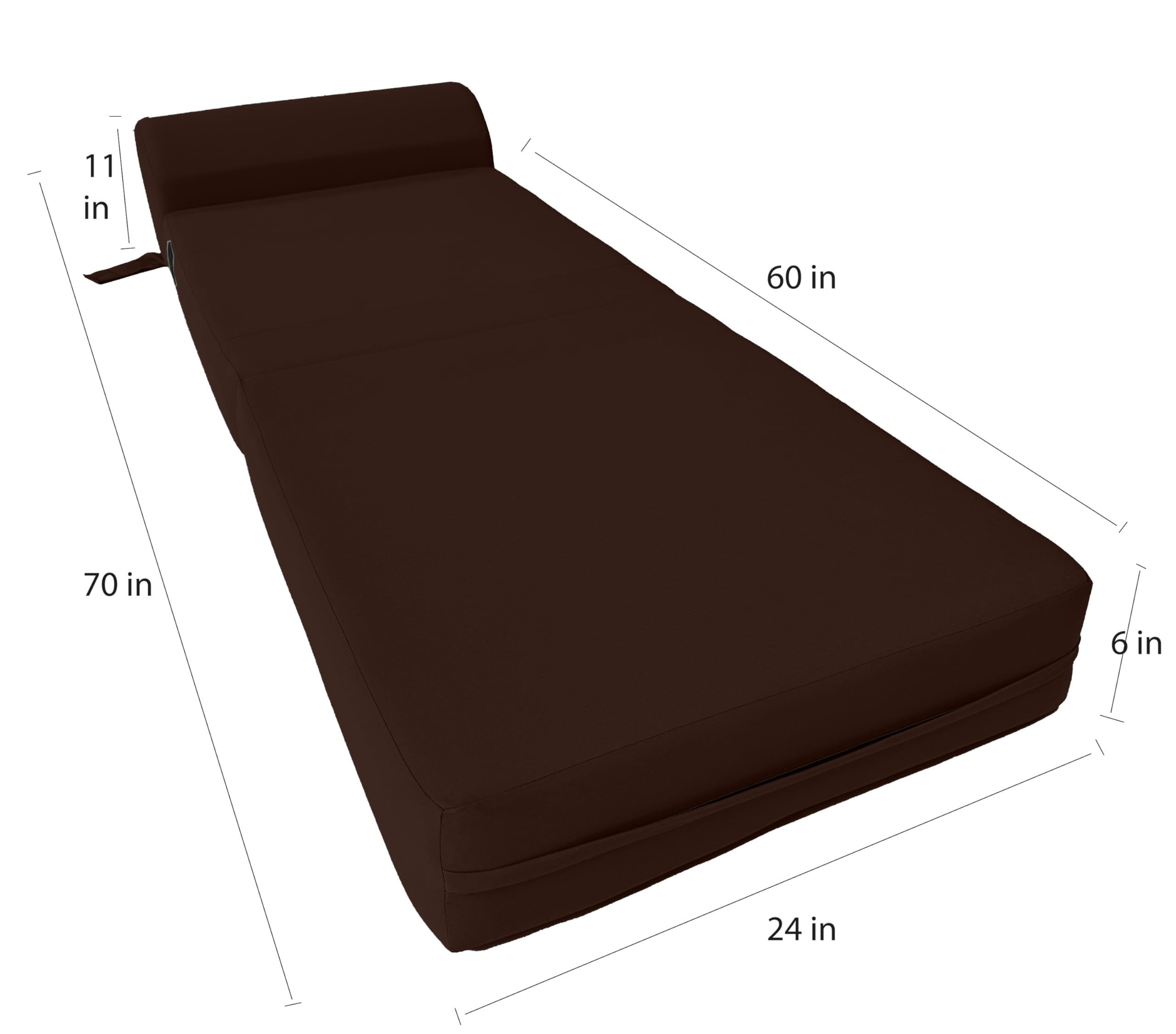 D&D Futon Sleeper Chair - Convertible Folding Bed & Sofa with High-Density Foam Mattress (70