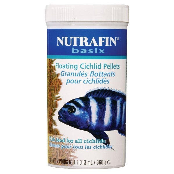 Nutrafin Basix Floating Cichlid Pellets - Premium Fish Food for African & South American Cichlids - High Protein Nutrition for Healthy Growth & Vibrant Colors - Ideal for Aquariums & Fish Tanks