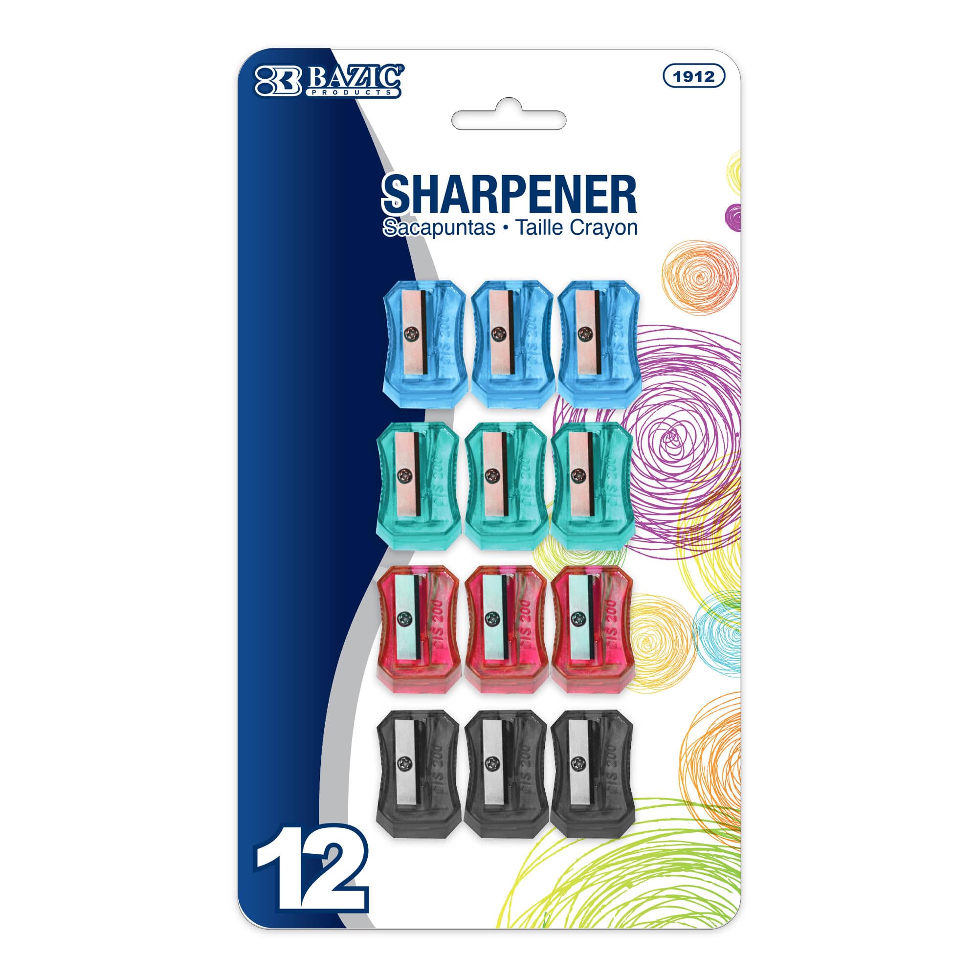BAZIC Single Hole Pencil Sharpener - Standard Size for Pencils & Crayons, Square Blade Design (288-Pack) - Perfect for School Supplies, Classroom, Office & Art Projects