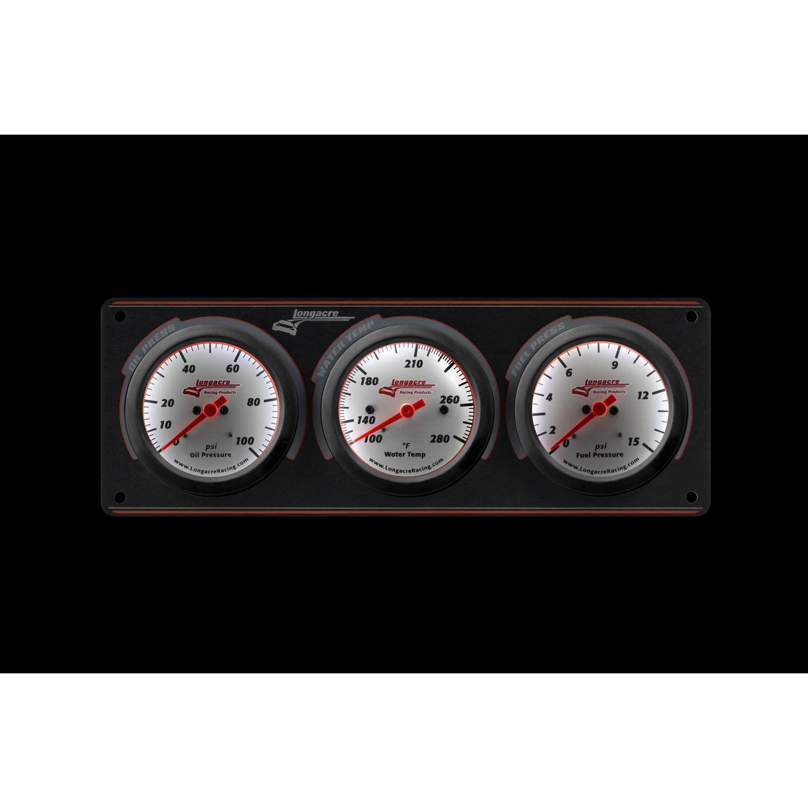 Longacre 52-46914 Sportsman Elite 3 Gauge Panel - Oil, Water & Fuel Gauges for Racing & Performance Cars | Track & Street Use