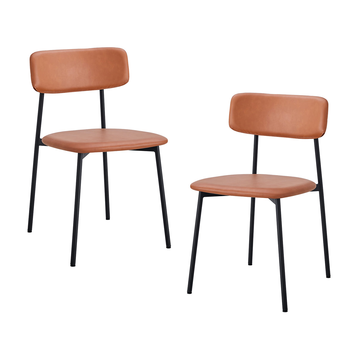 Bailey Leatherette Dining Chairs Set of 2 - Modern PU Leather Upholstered Side Chairs for Kitchen, Dining Room, or Office - Comfortable & Stylish Seating Solution