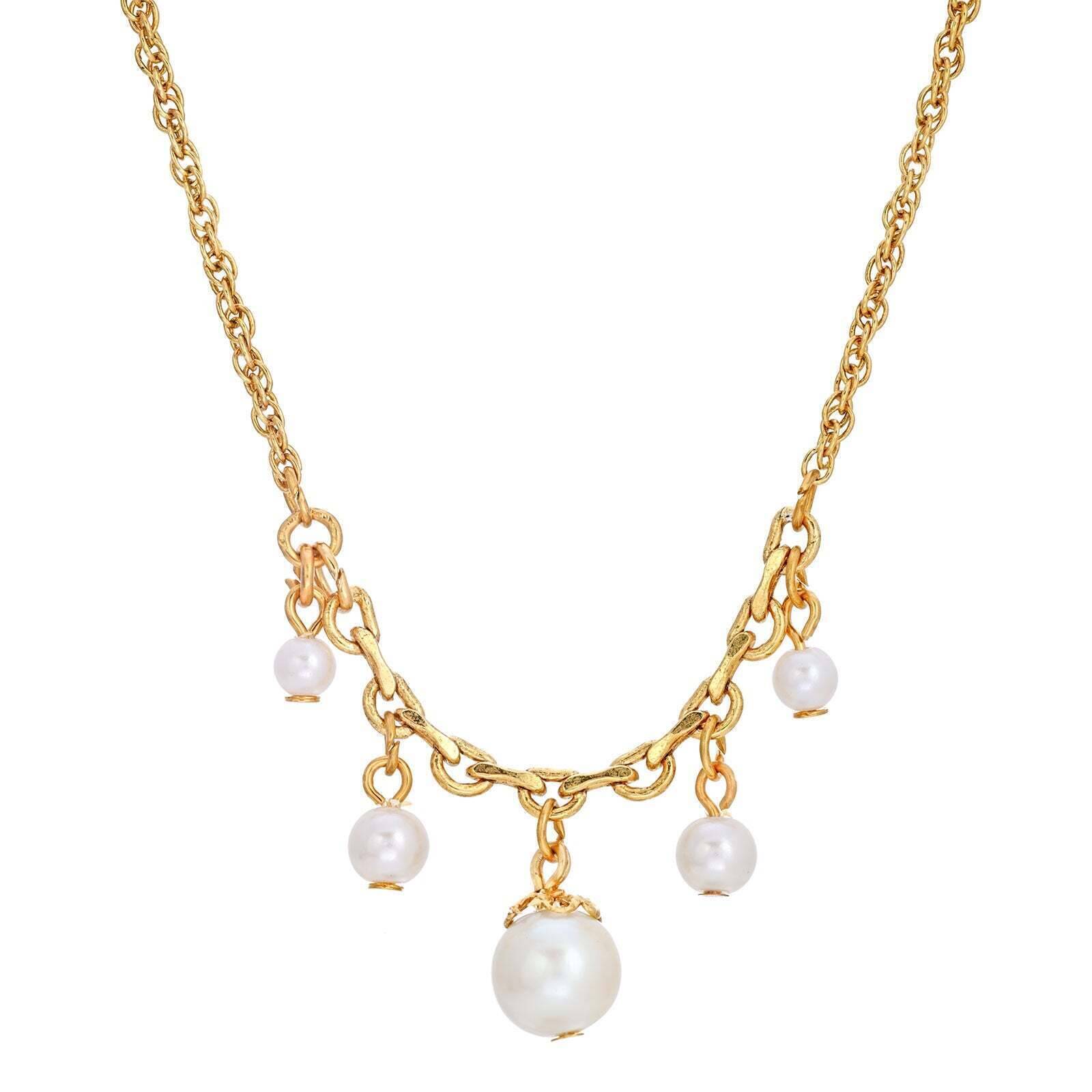 1928 Jewelry Cinque White Faux Pearl Drop Necklace - 16