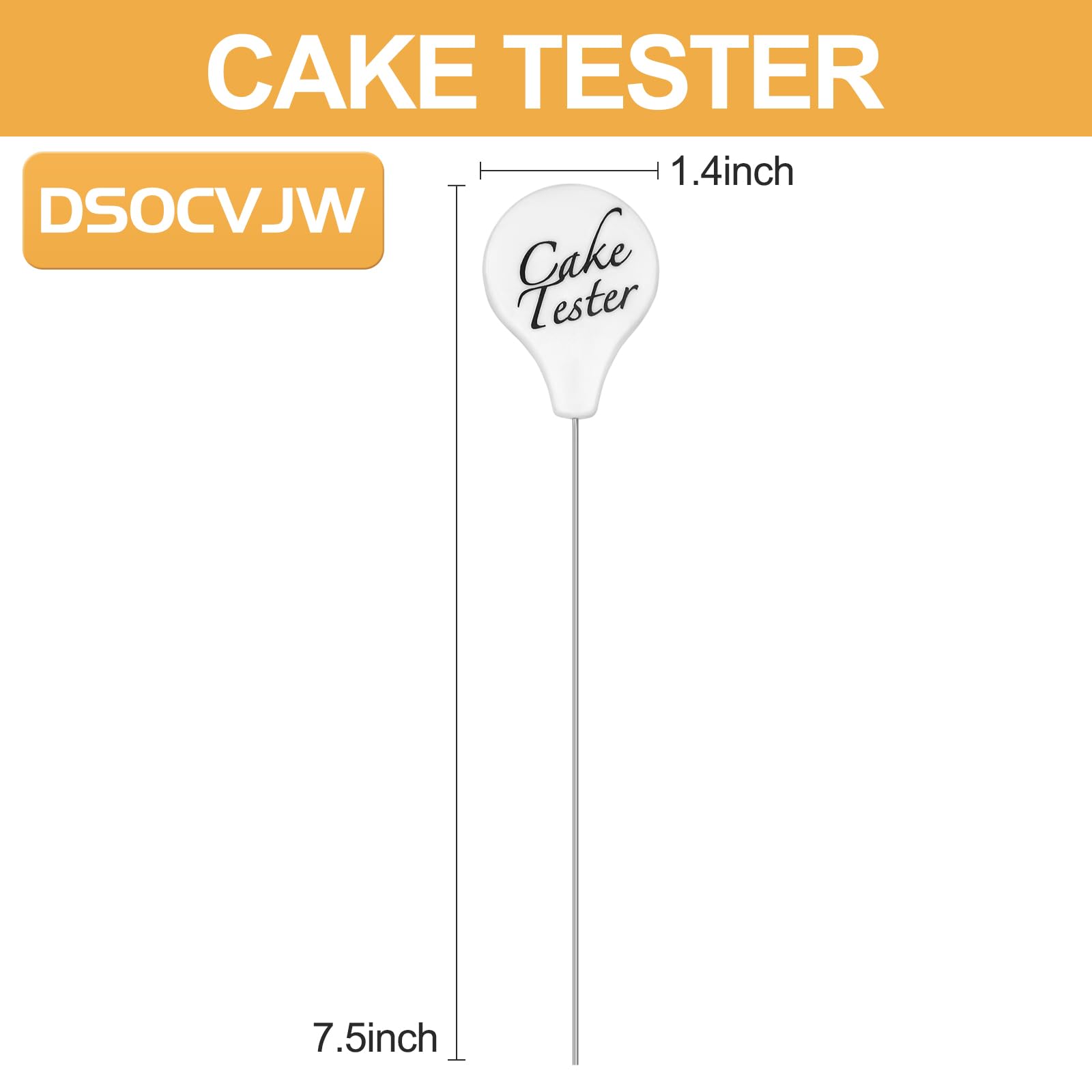 Stainless Steel Cake Tester Kit - 2 Pack 7.5 Inch Baking Doneness Testers for Cakes, Breads & Pastries | Essential Kitchen Baking Tools for Perfect Desserts Every Time