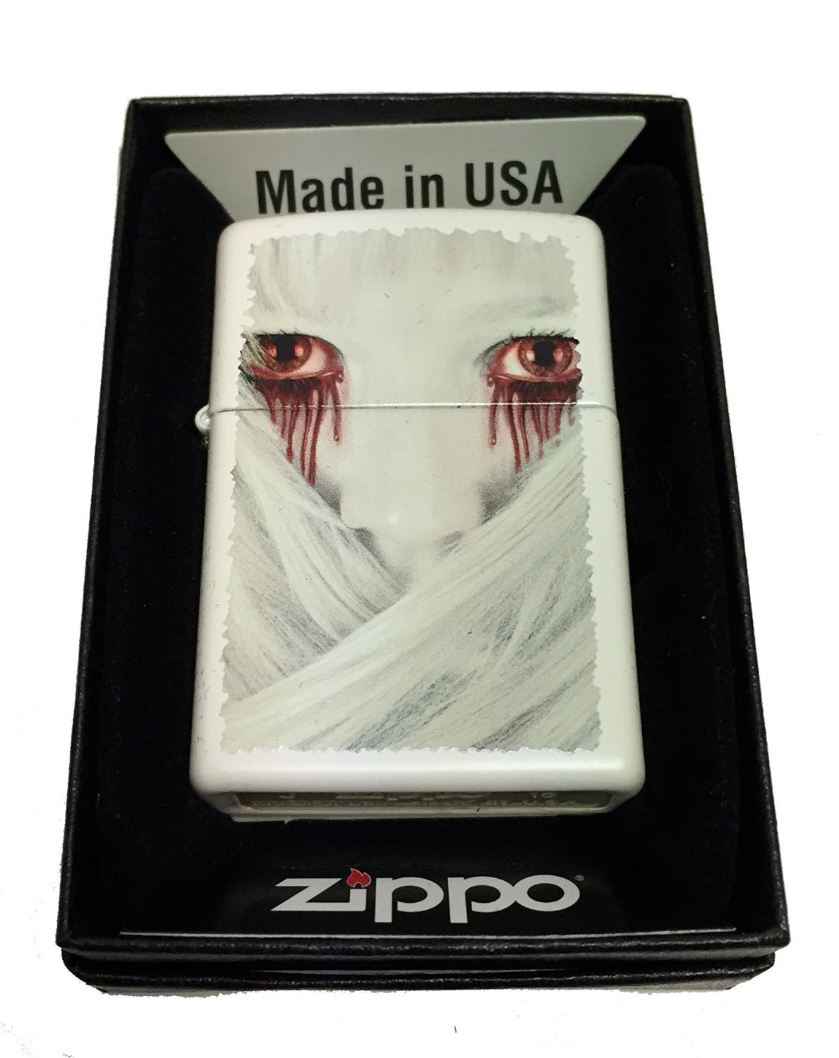 Zippo Custom Lighter - Gothic Red Eyes Design for Collectors & Gifts