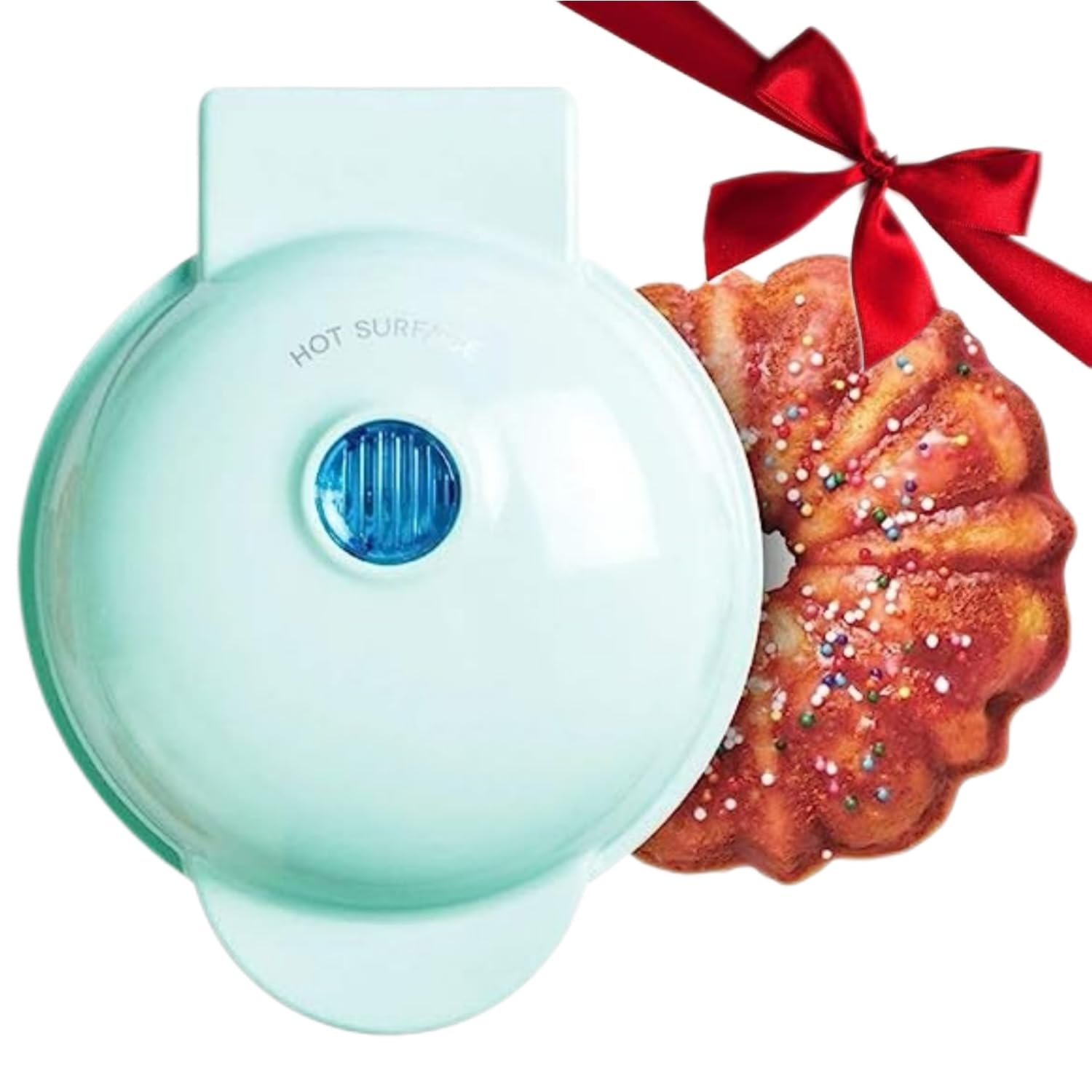 350W Electric Mini Cake Maker - Rotating Lava Cake Toaster for Chocolate Cake, Spice Cake, Clear Glaze & Sprinkles | Perfect for Home Baking, Parties & Gifts (Mint Green)