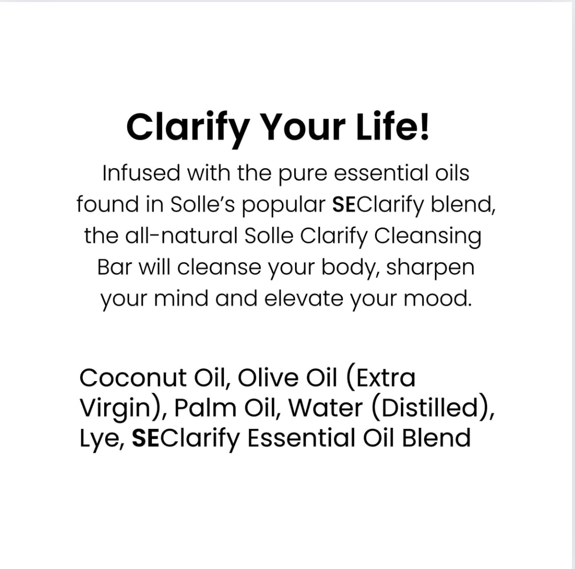 SE ClarifyTM Cleansing Bar - Natural & Nourishing Face & Body Soap for Gentle Cleansing & Moisturizing | Perfect for Daily Skincare Routine & Sensitive Skin Care