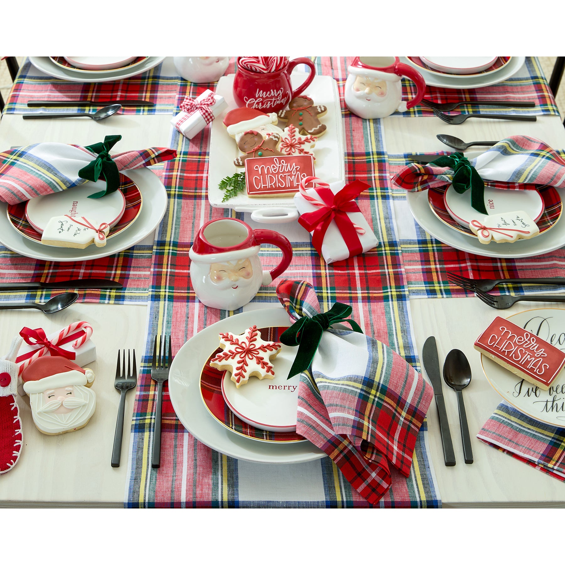 Premium Stewart Plaid Placemats Set of 4 - Waterproof & Heat Resistant Dining Table Mats for Holiday Dinner, Party, and Everyday Use