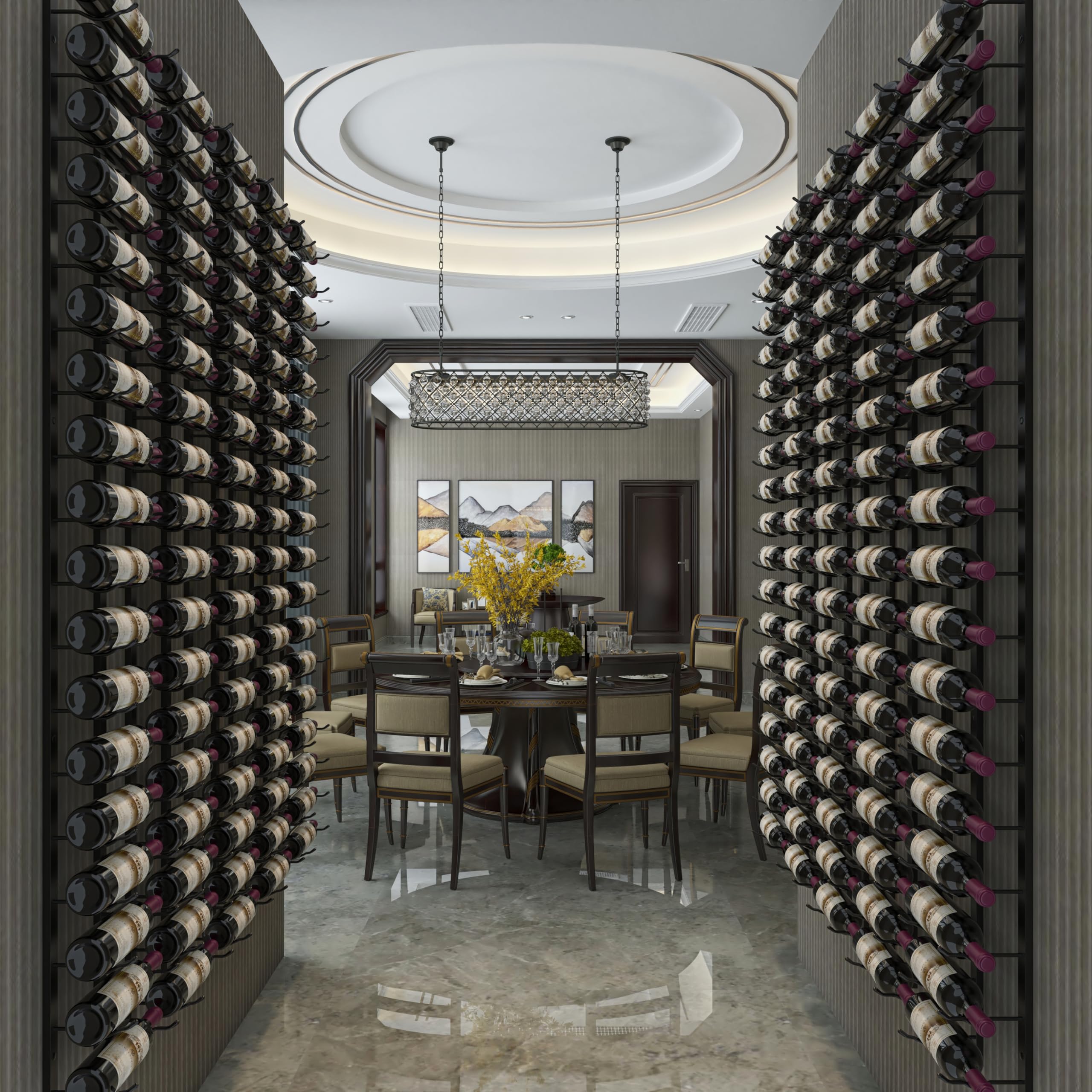 W Series Pro 6-Bottle Wall Mounted Wine Rack - Modern Metal Wine Storage with 18-Bottle Capacity (Matte Black) - Perfect for Kitchens, Dining Rooms & Small Spaces