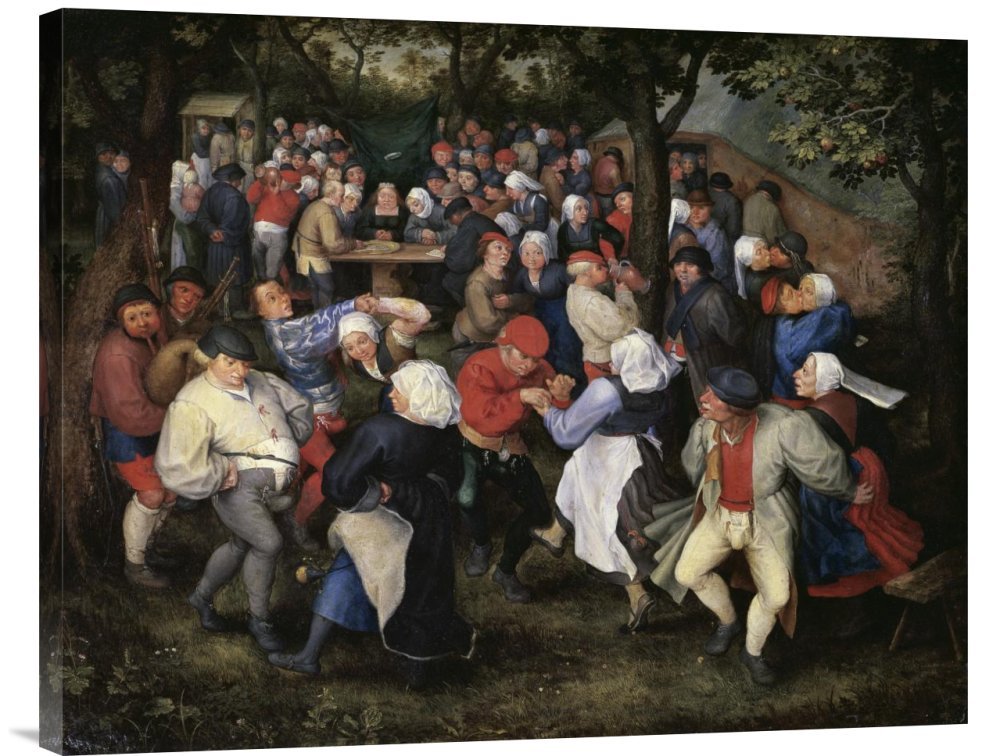 Pieter Bruegel Village Celebration II Canvas Wall Art Print - Gallery Wrapped Giclee Reproduction - Perfect for Living Room, Bedroom & Office Decor