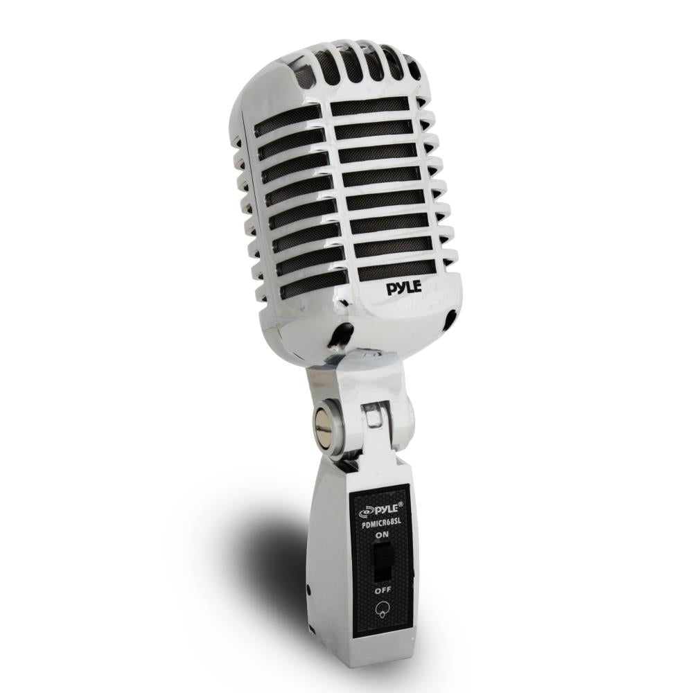 Vintage Retro Classic Silver Microphone - Professional Studio Recording, Karaoke, Podcasting & Home Use