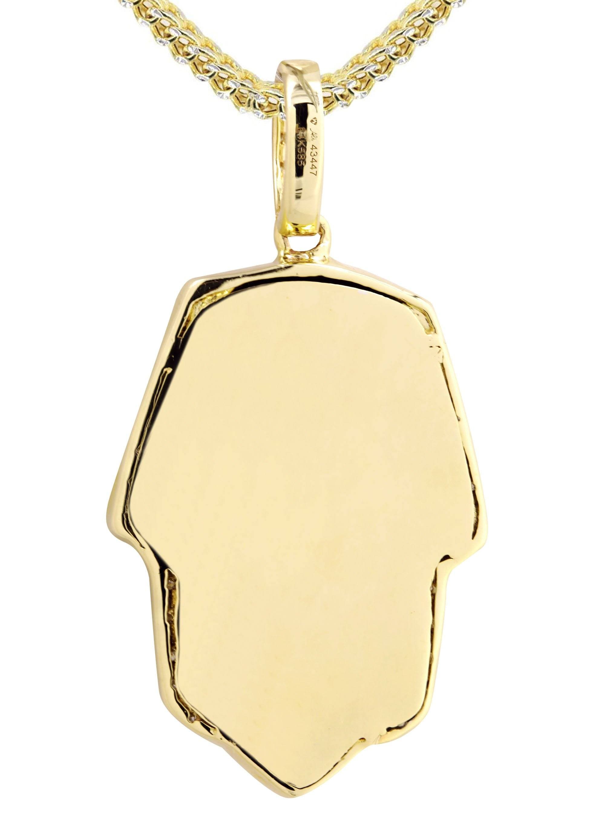 14K Yellow Gold Masked Pharaoh Diamond Necklace | 0.35 Carats | Elegant Egyptian Jewelry for Women | Perfect for Parties, Weddings & Special Occasions