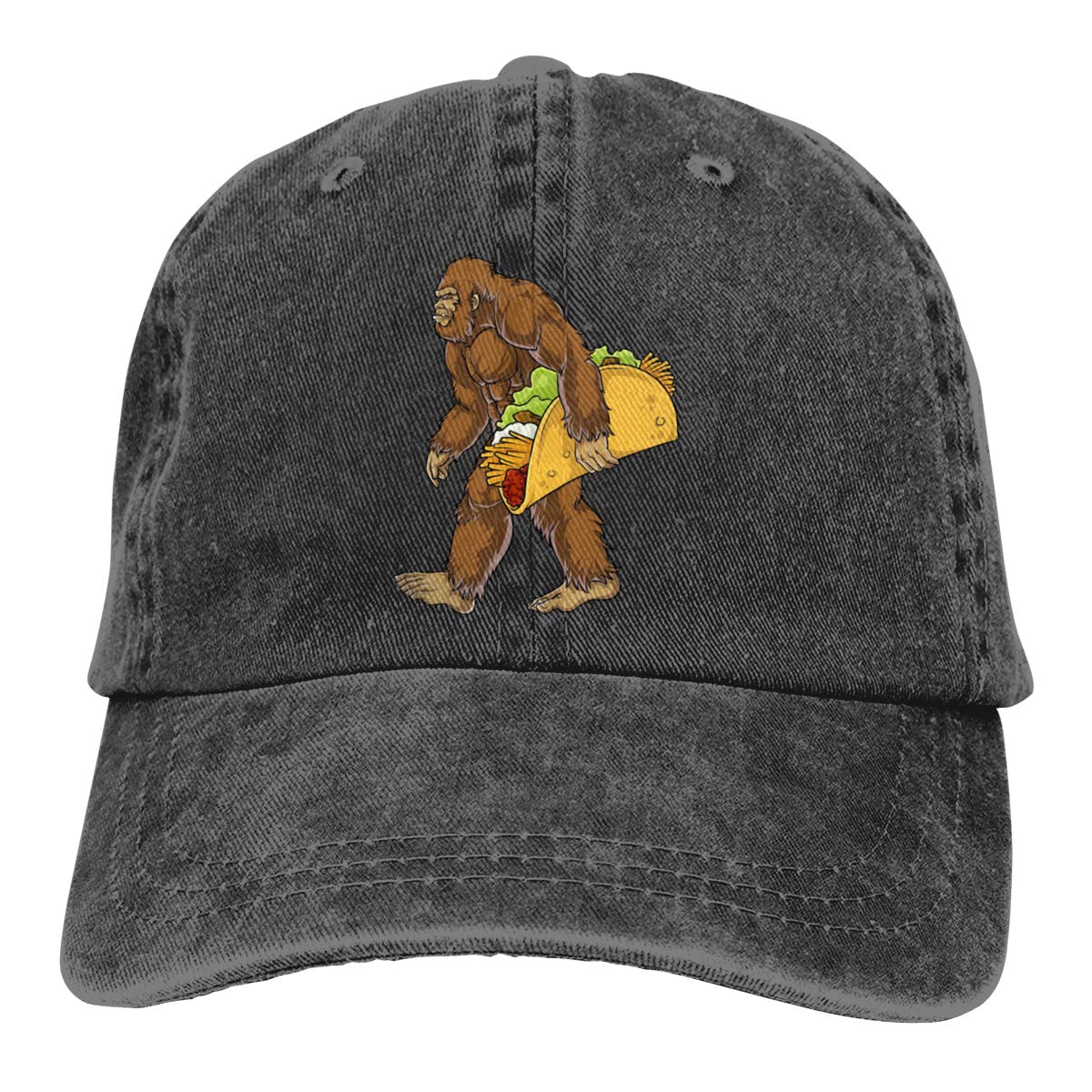 Vintage Bigfoot Sasquatch Taco Denim Cowboy Baseball Cap - Trucker/Dad/Golf/Fishing Hat for Men & Women - Perfect for Outdoor Adventures, Costume Parties & Casual Wear