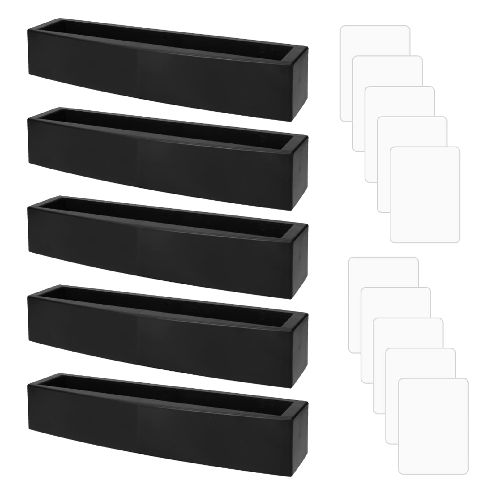 5 Pack Adjustable Wall Mounted Shoe Rack - 11L x 3.5W Space Saving Retractable Shoe Organizer with Sticky Hanging Strips - Perfect for Closet, Bedroom, Entryway & Behind Door Storage (ABS Material)
