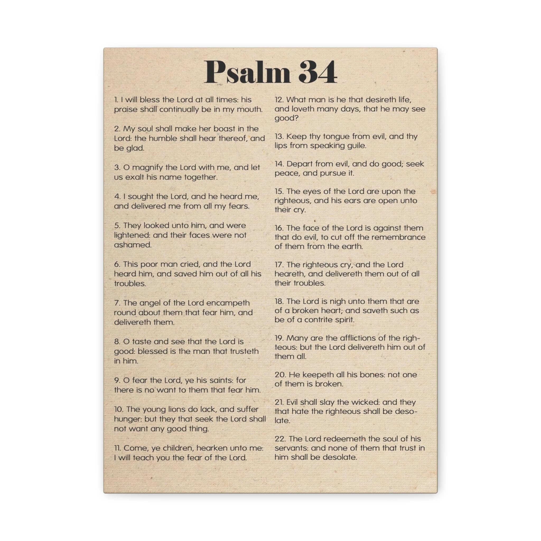 Christian Bible Verse Canvas Art - Psalm 34 Brokenness to Wholeness Scripture Wall Decor - Inspirational Religious Gift for Home, Church & Office