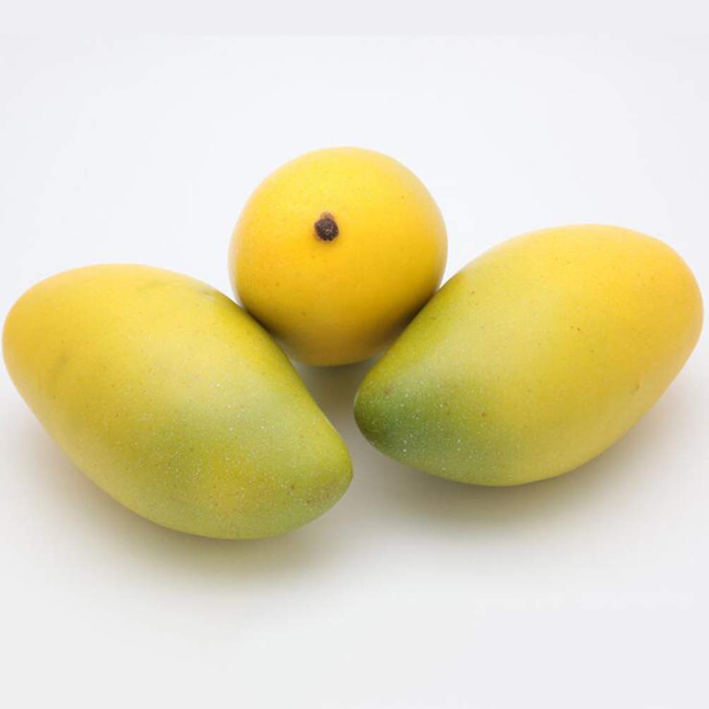 LIOOBO 3Pcs Artificial Mango Set - Realistic Fake Fruit Decor for Home, Restaurant Display & Photo Props - Vibrant Yellow Simulation Mangoes - Perfect for Table Centerpieces, Kitchen Decor & Themed Parties